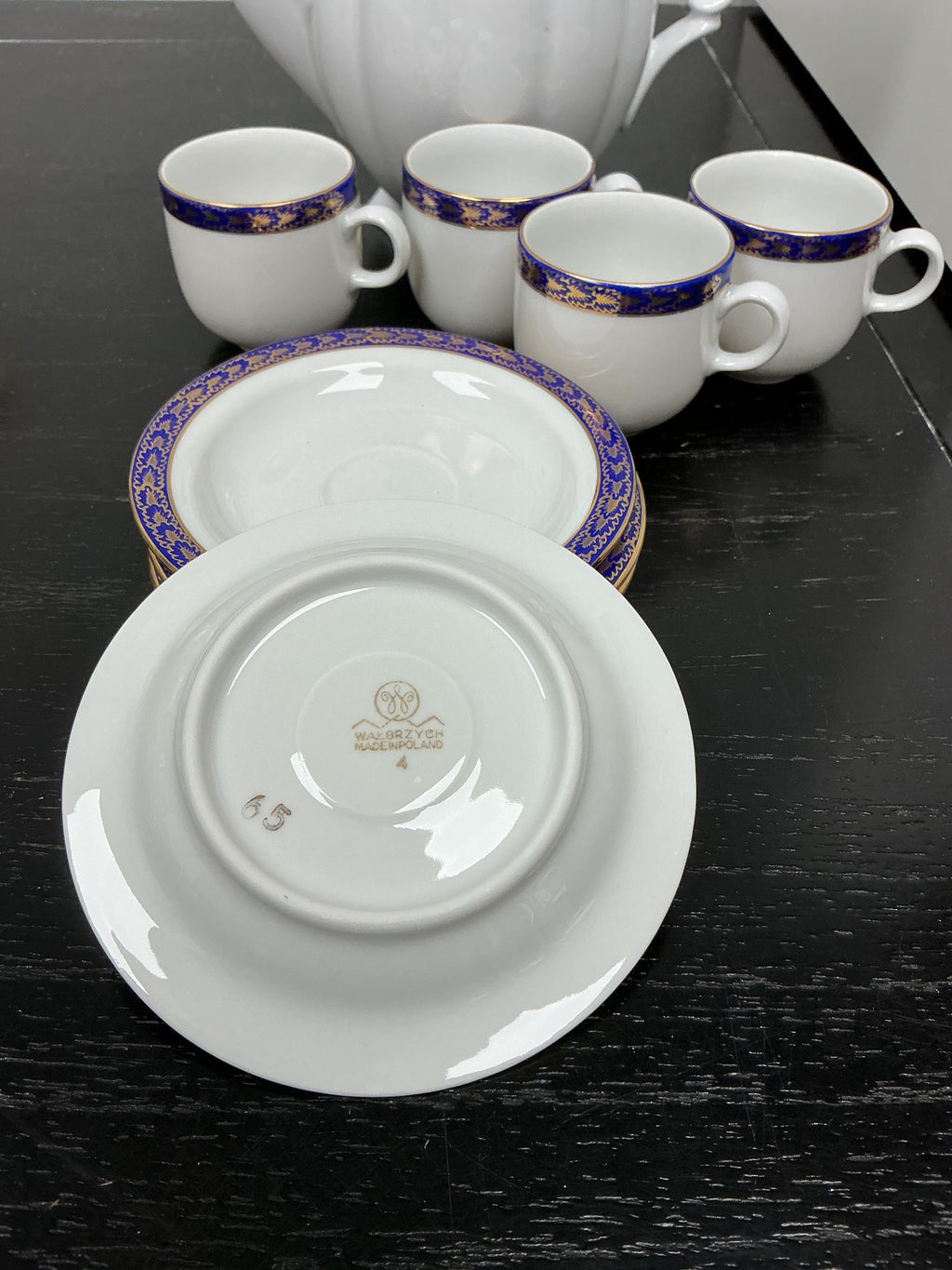 Wazorych Made in Poland Porcelain Cup, Saucer, and Teapot Set