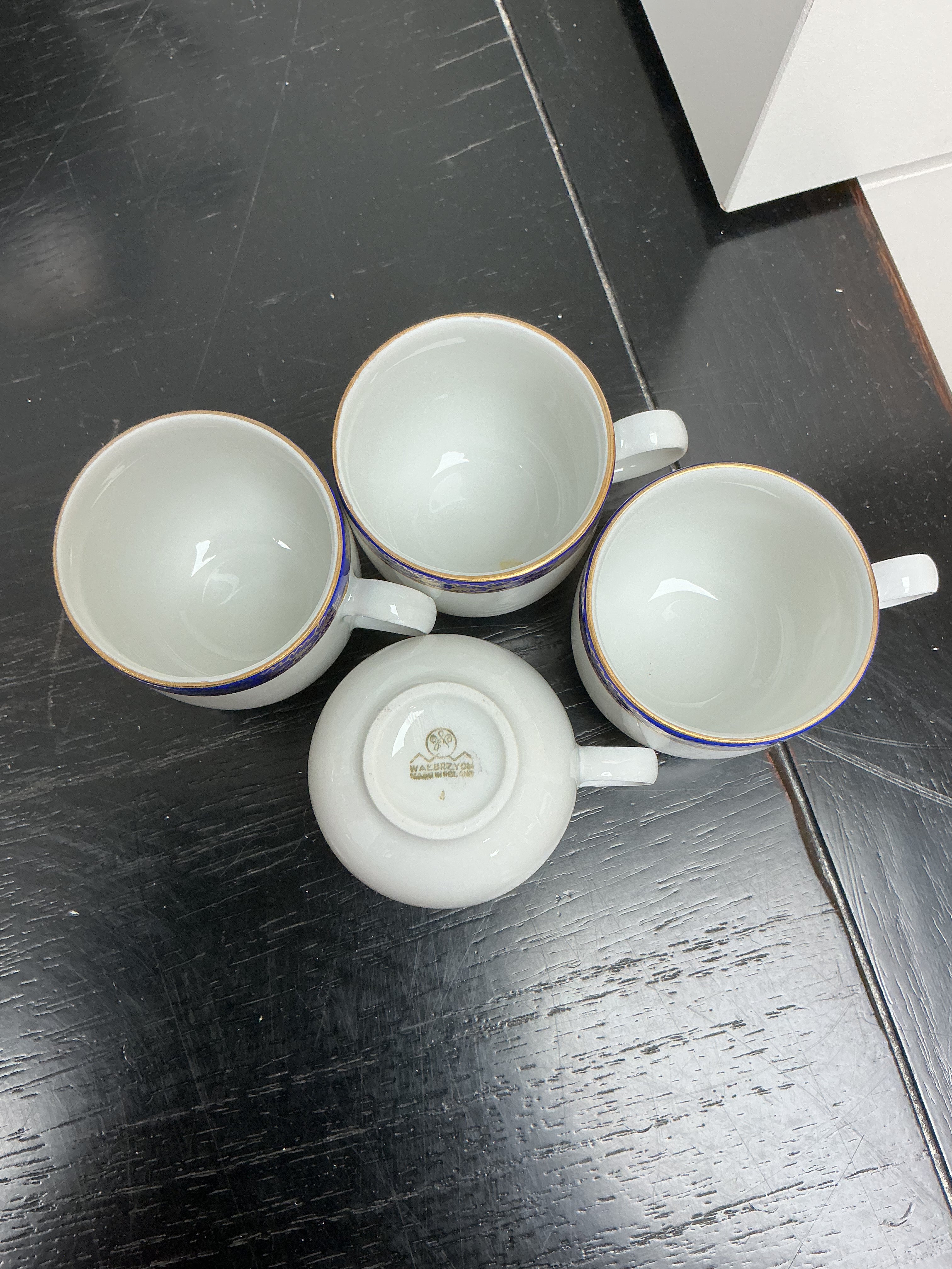 Wazorych Made in Poland Porcelain Cup, Saucer, and Teapot Set