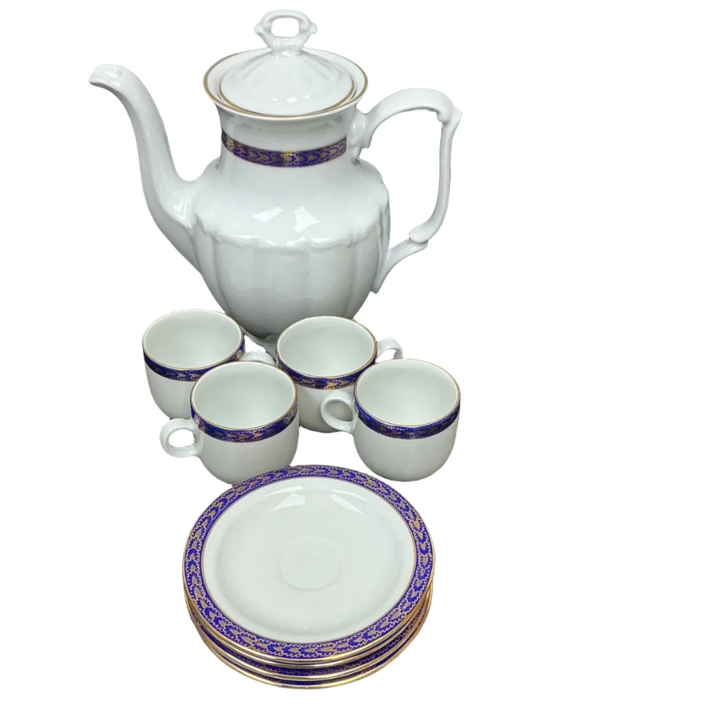 Wazorych Made in Poland Porcelain Cup, Saucer, and Teapot Set