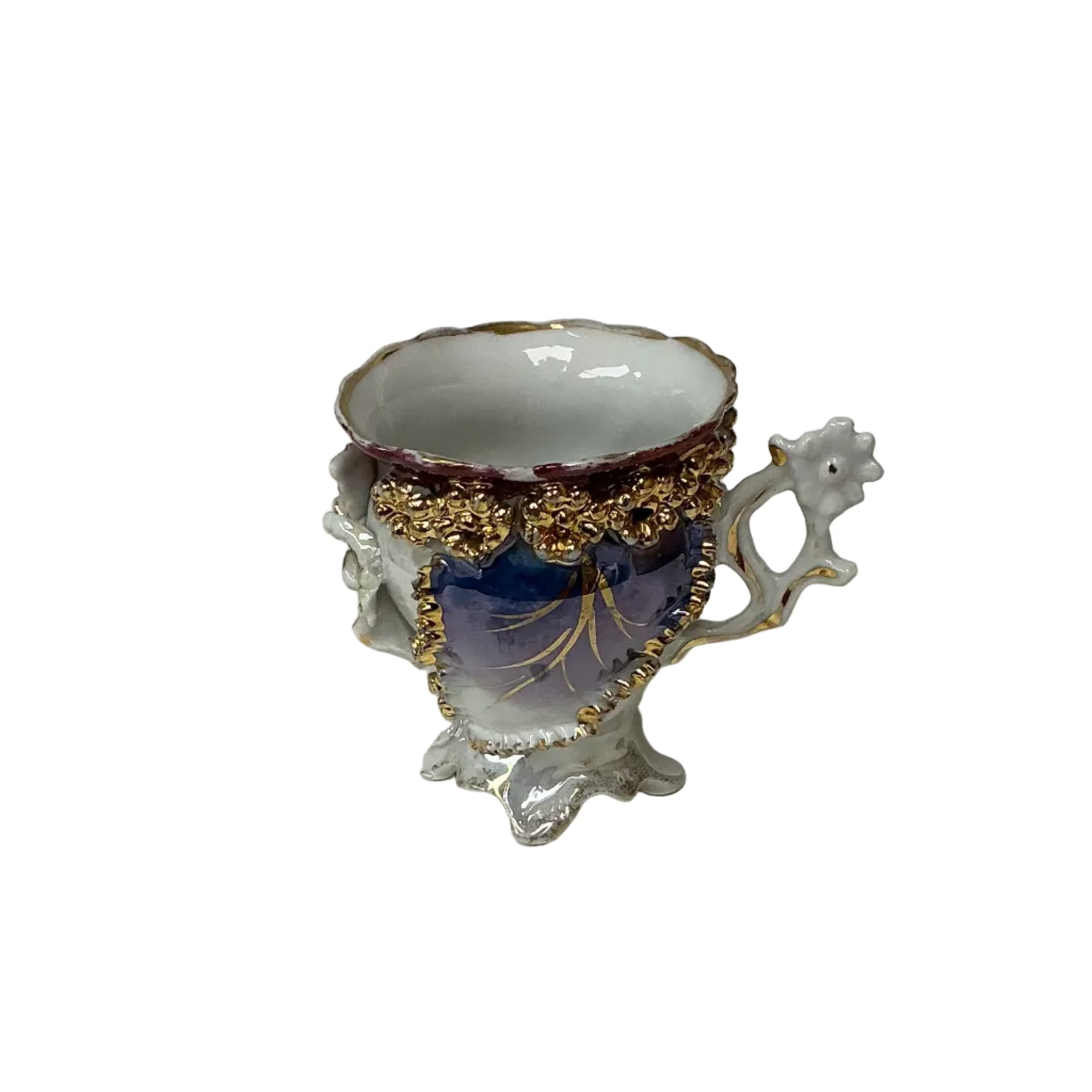 Floral Bone China Teacup with Gold Trim