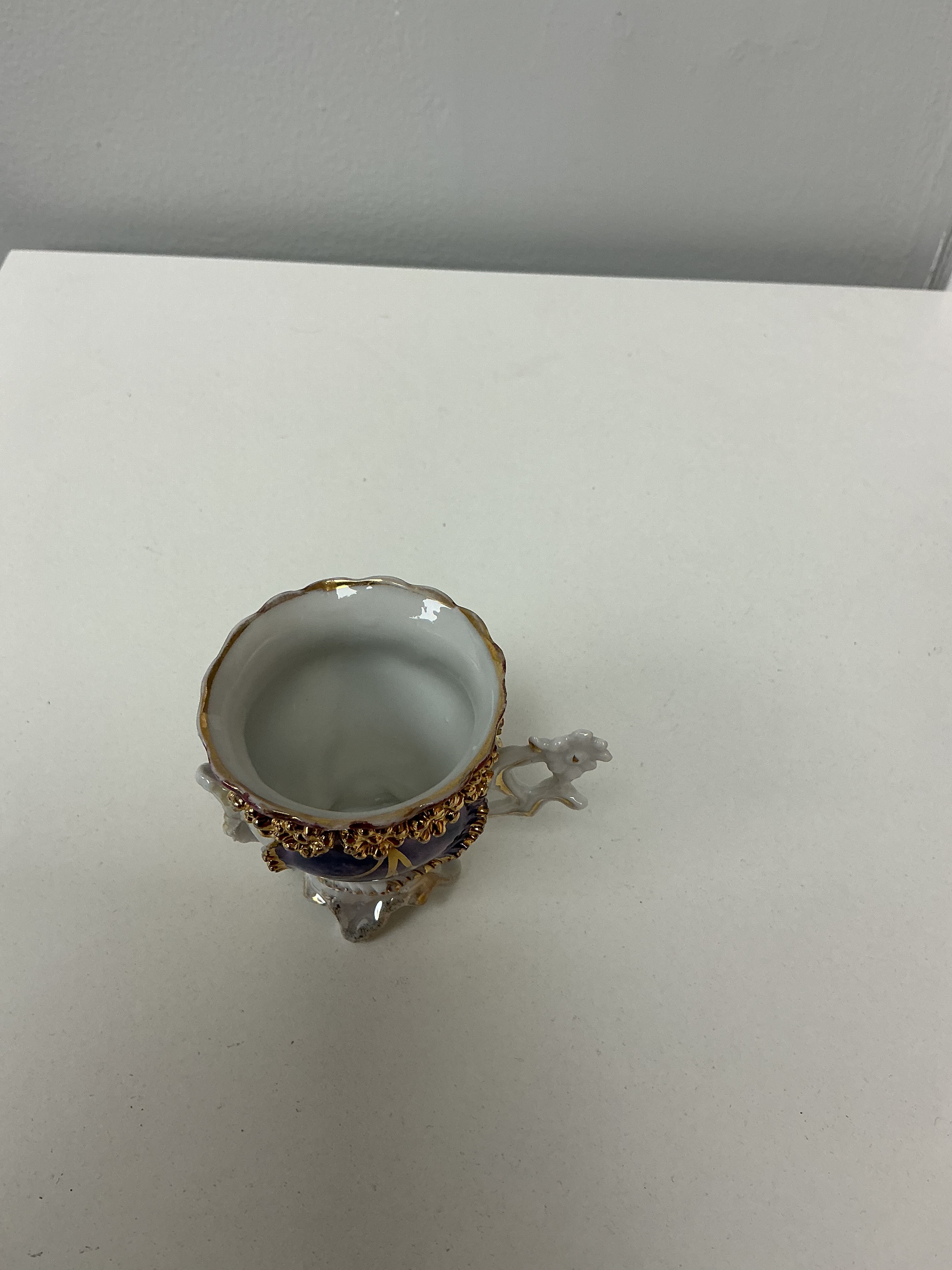 Floral Bone China Teacup with Gold Trim