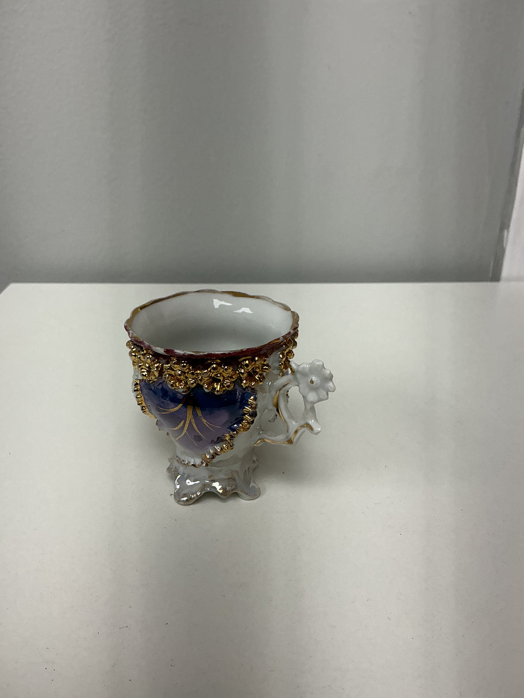 Floral Bone China Teacup with Gold Trim