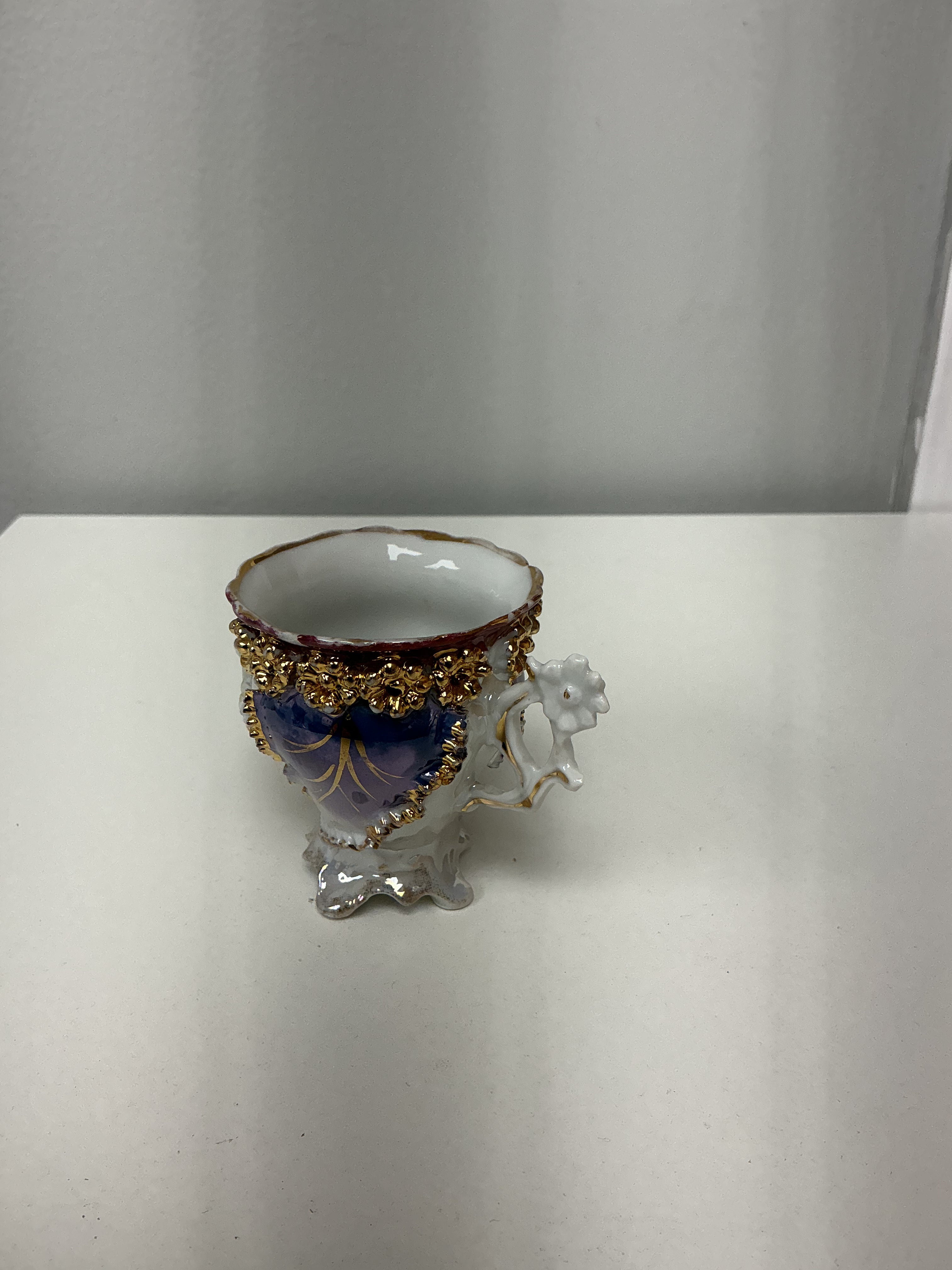 Floral Bone China Teacup with Gold Trim