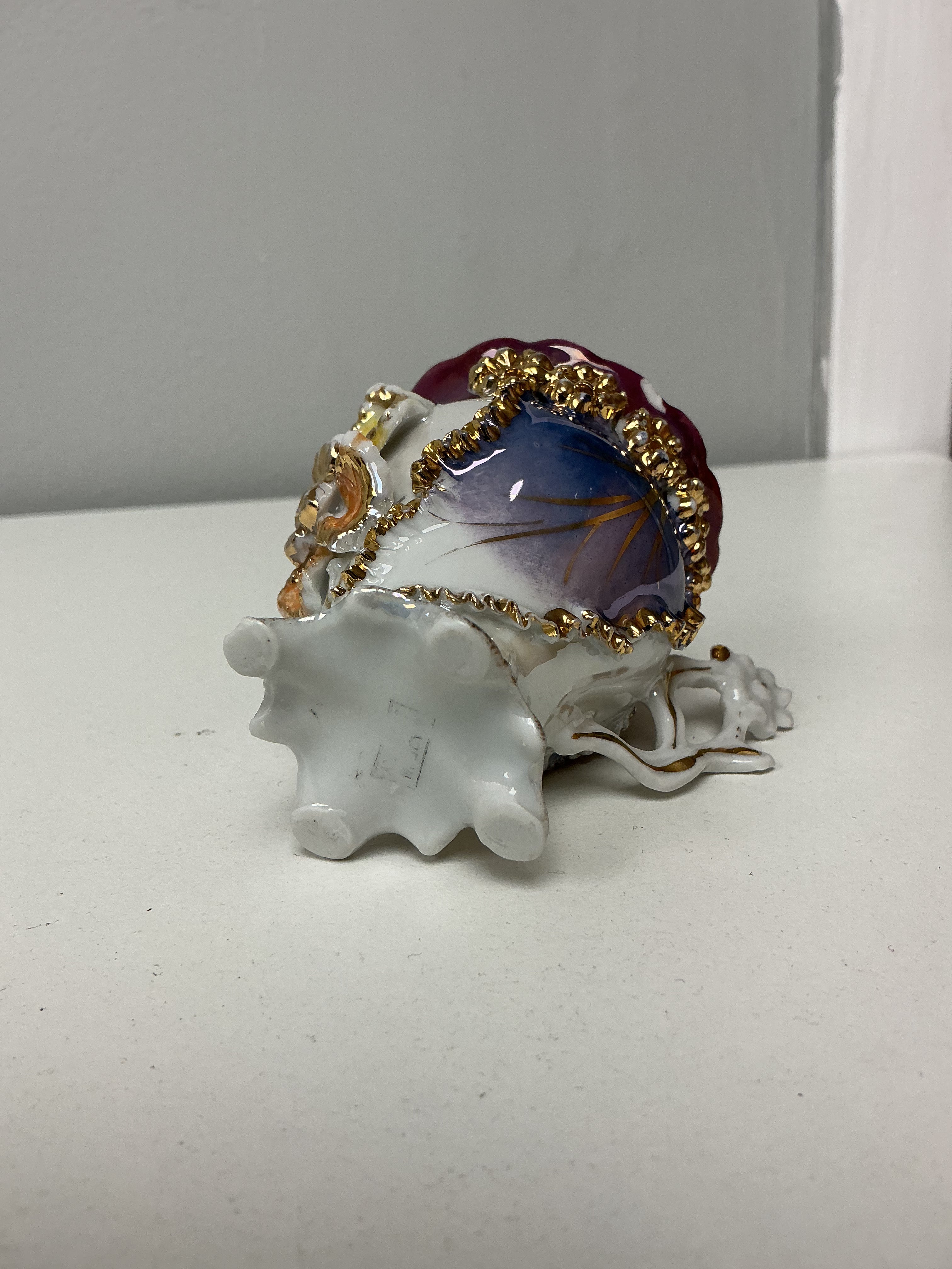 Floral Bone China Teacup with Gold Trim