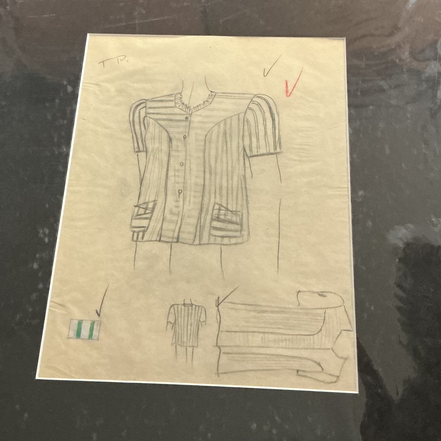 Fashion Design Sketch Matted and in Plastic