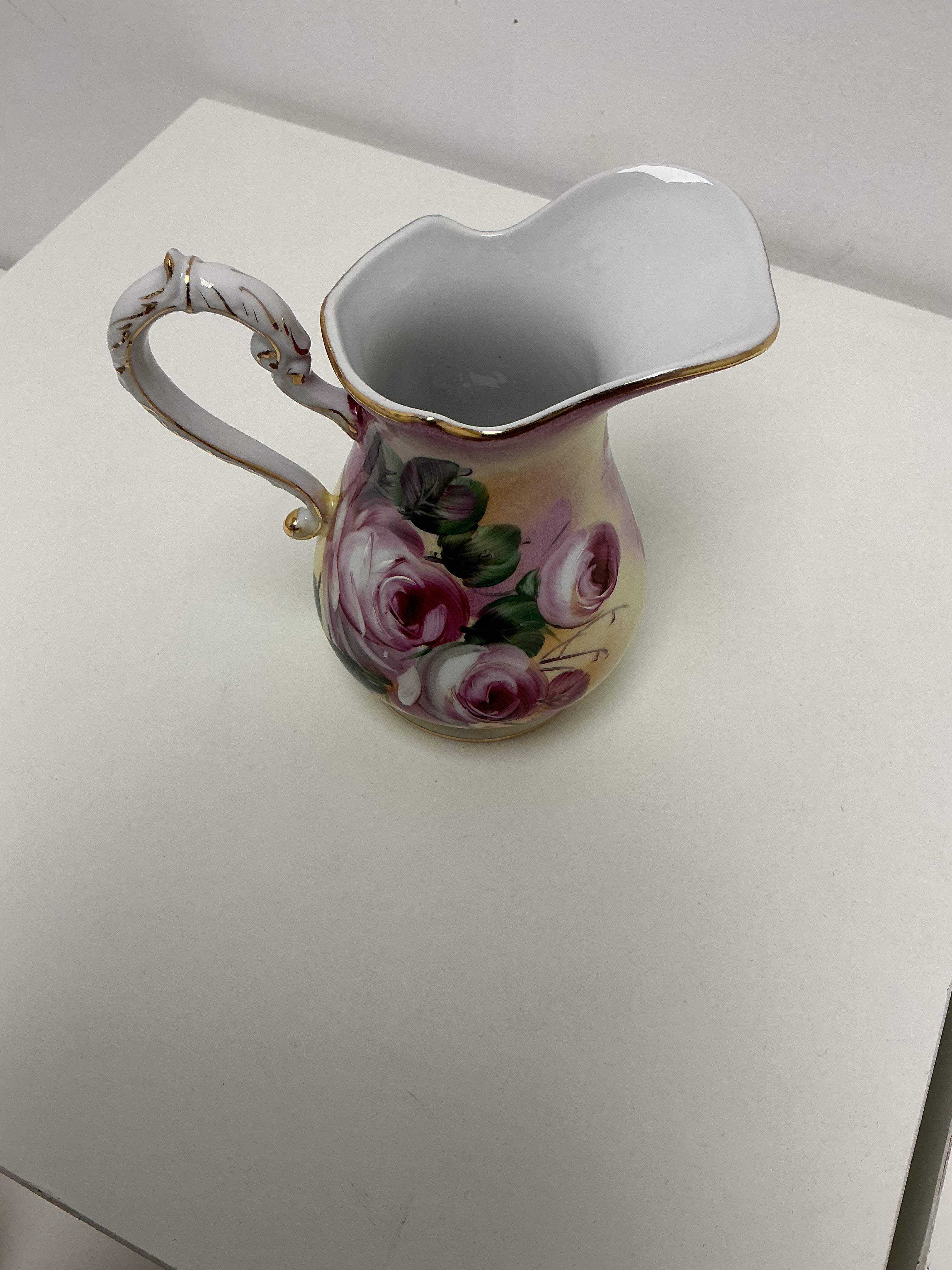 Vintage Porcelain Tea Set with Rose Decoration