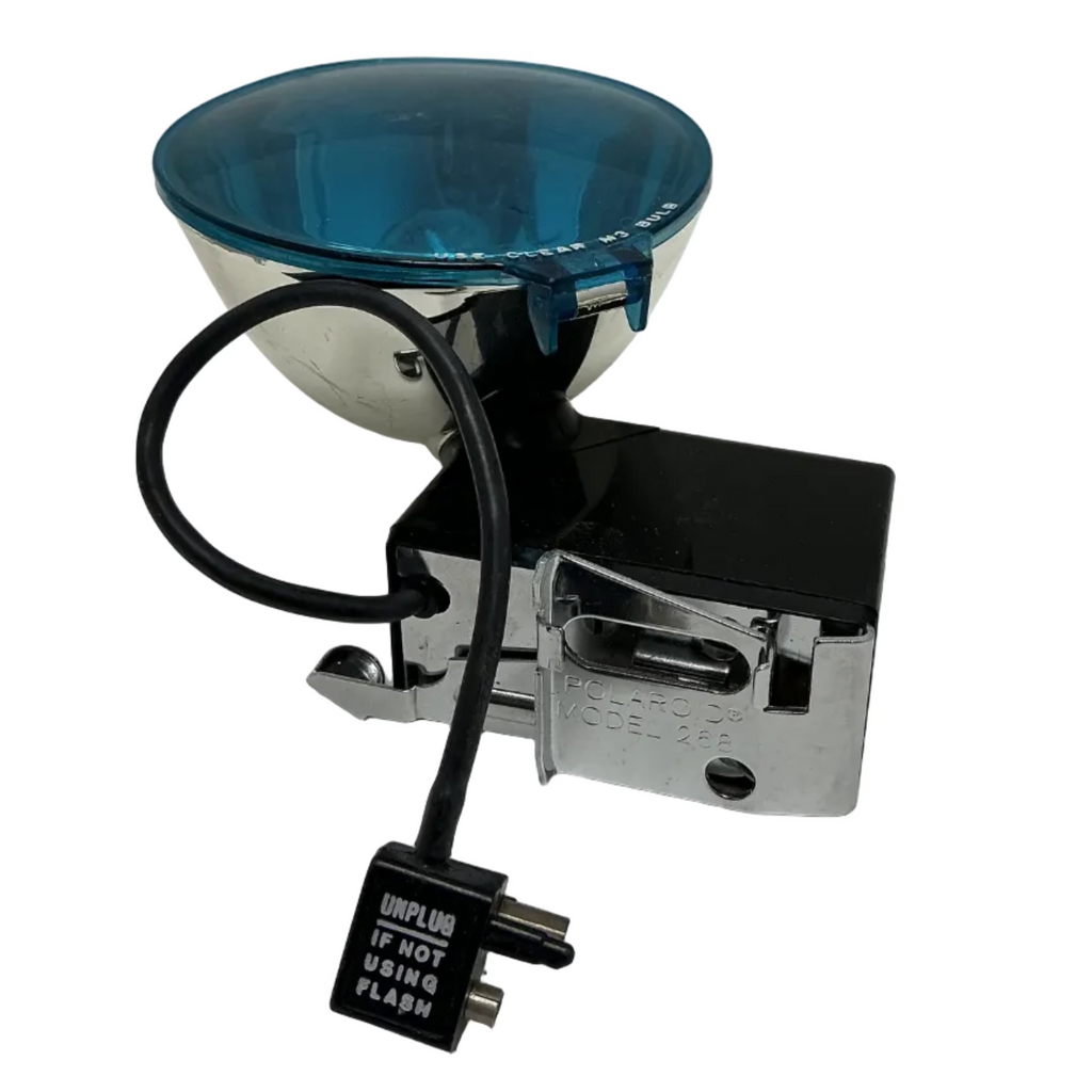 Vintage Polaroid Model 268 Flash Bulb Unit with Blue Reflector