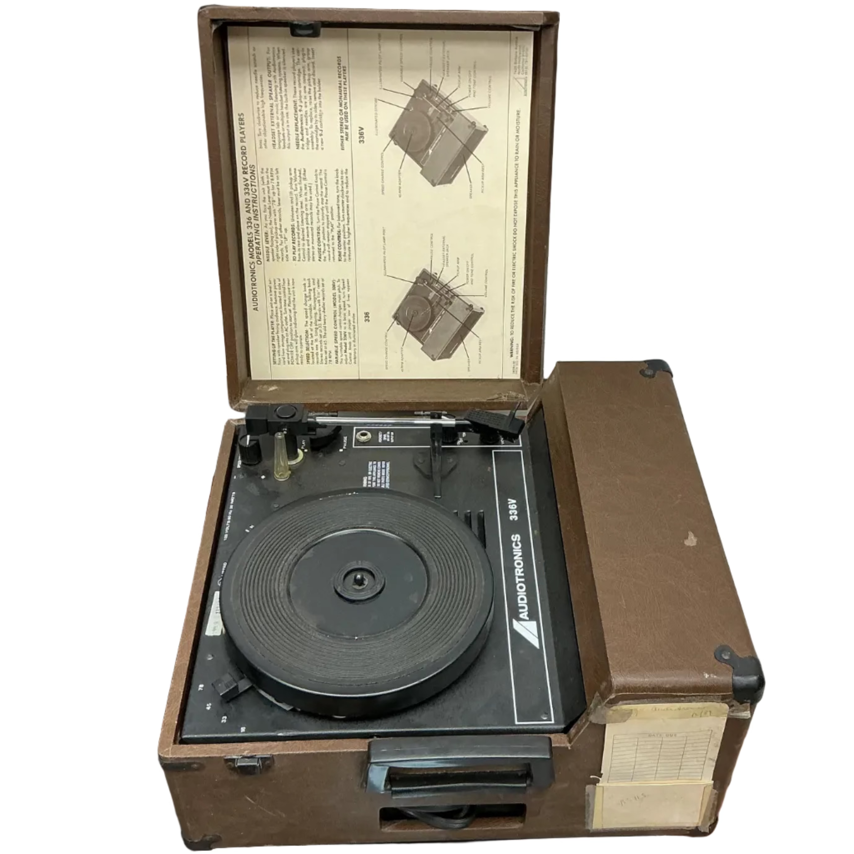 Vintage Audiotronics 336V Portable Phonograph turntable