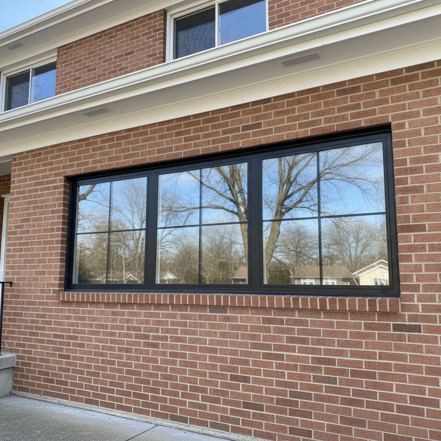 Large, Black-Framed Horizontal Window