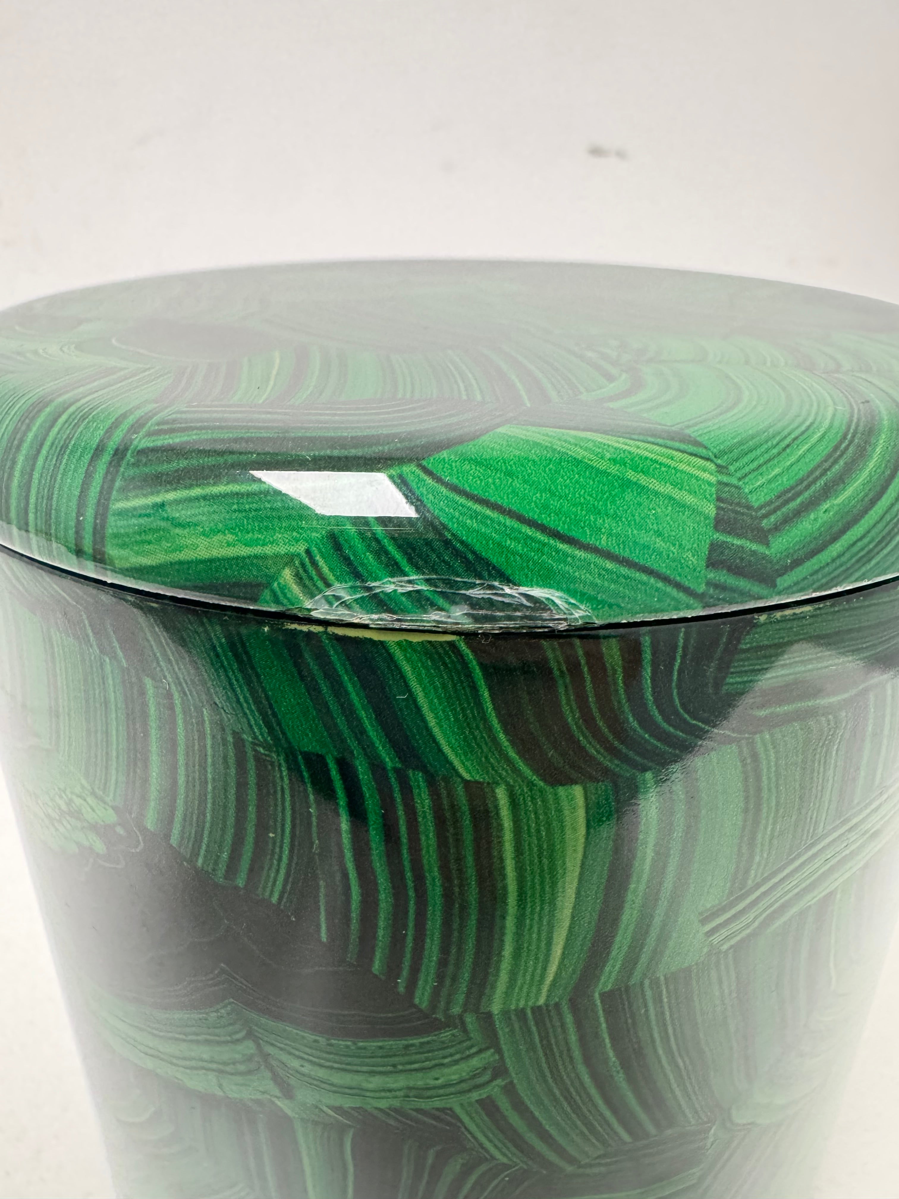 Pigeon & Poodle Emerald Faux Malachite Canister