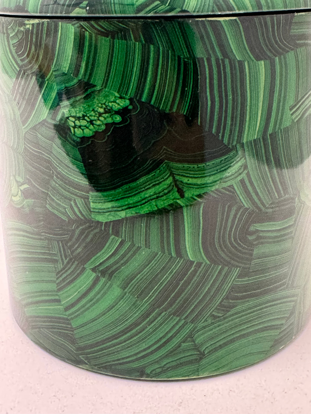 Pigeon & Poodle Emerald Faux Malachite Canister