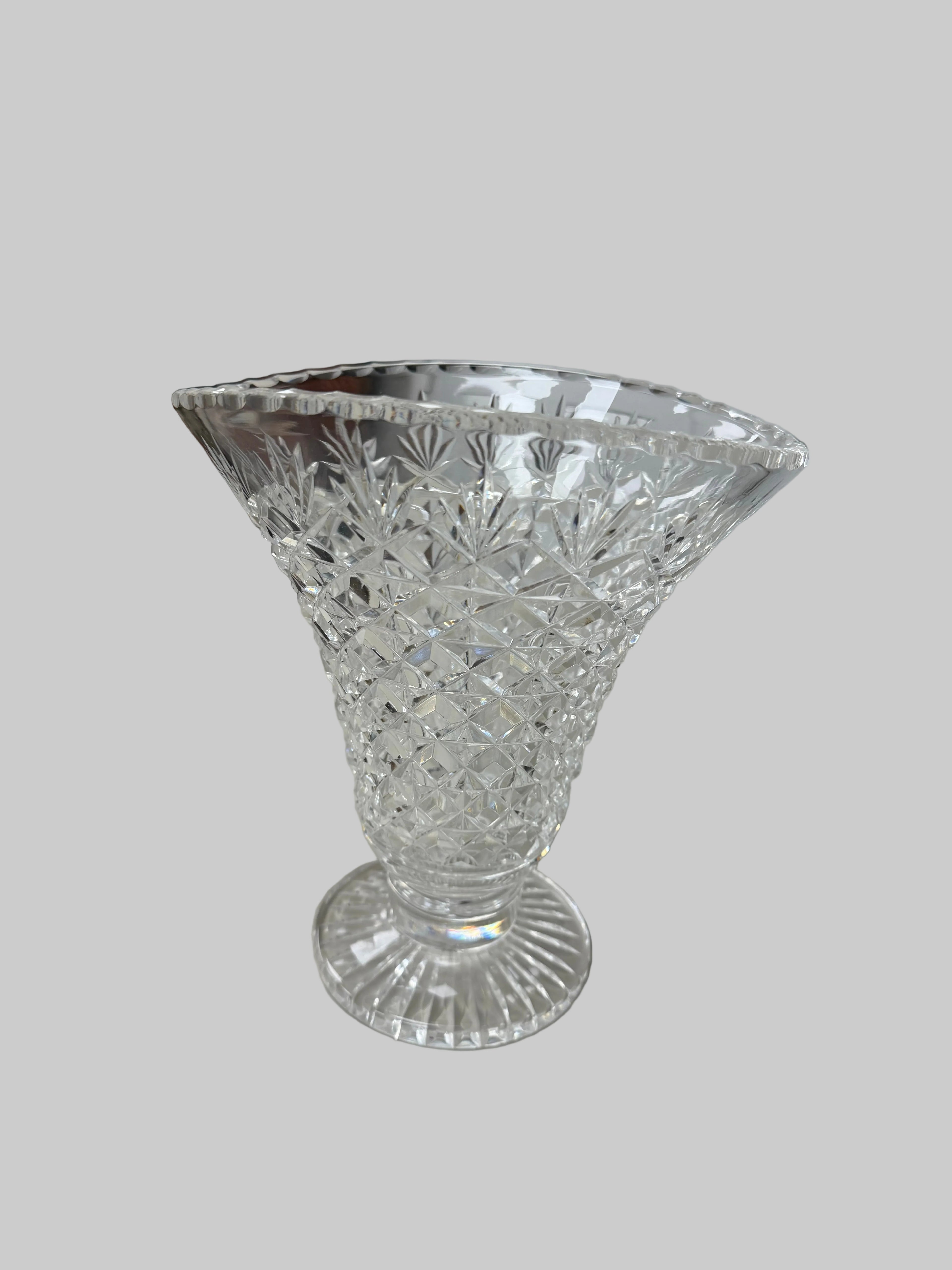 Vintage Crystal Footed Vase