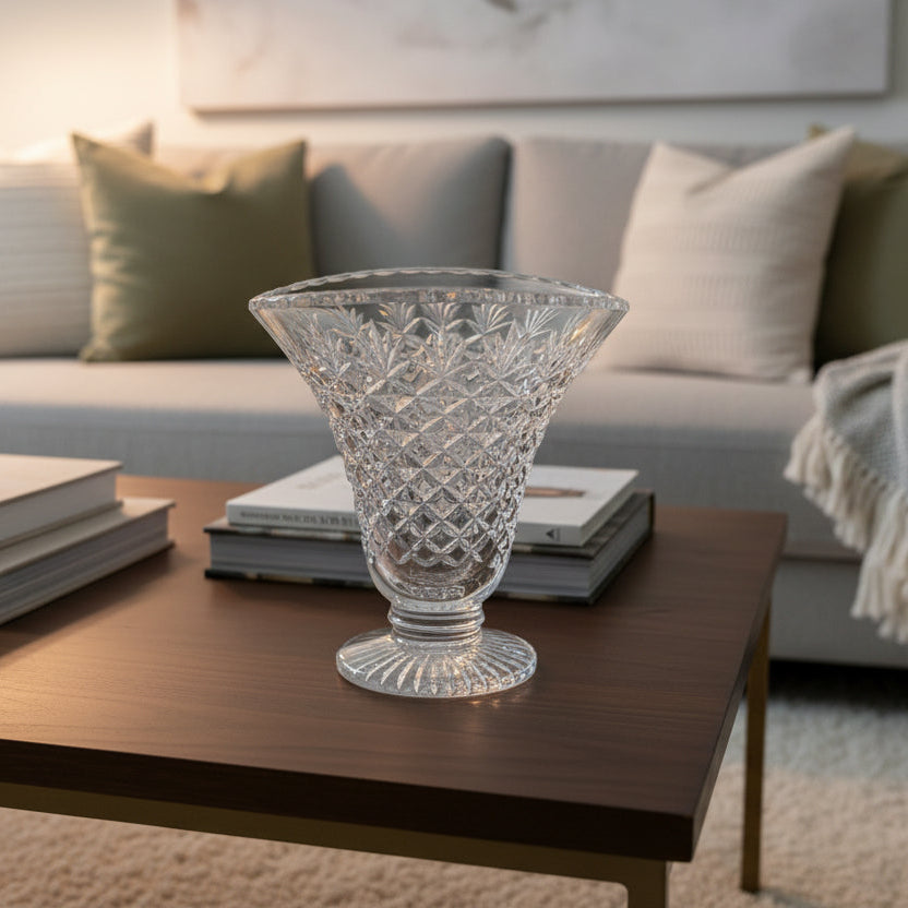 Vintage Crystal Footed Vase