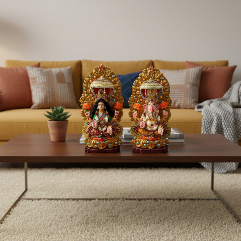 Laxmi and Ganesh Hindu Figurines