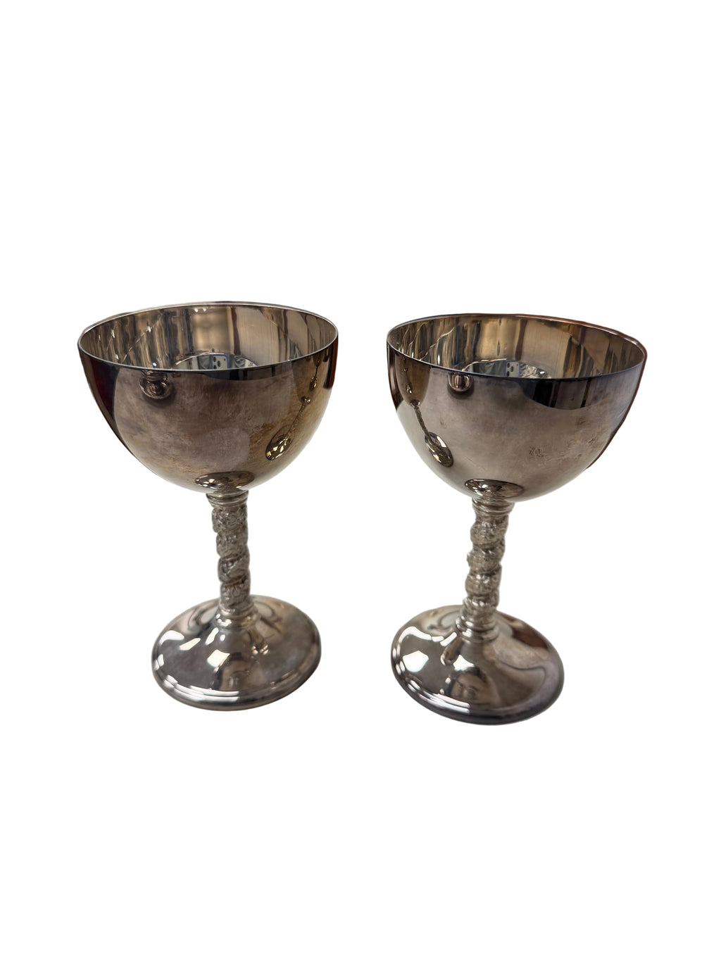 Pair of Vintage Viking Plate E.P. Brass Goblets