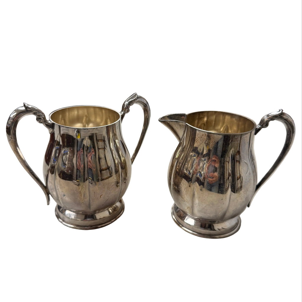 Vintage Silver-Plated Sugar and Creamer Set by Victorian Plate