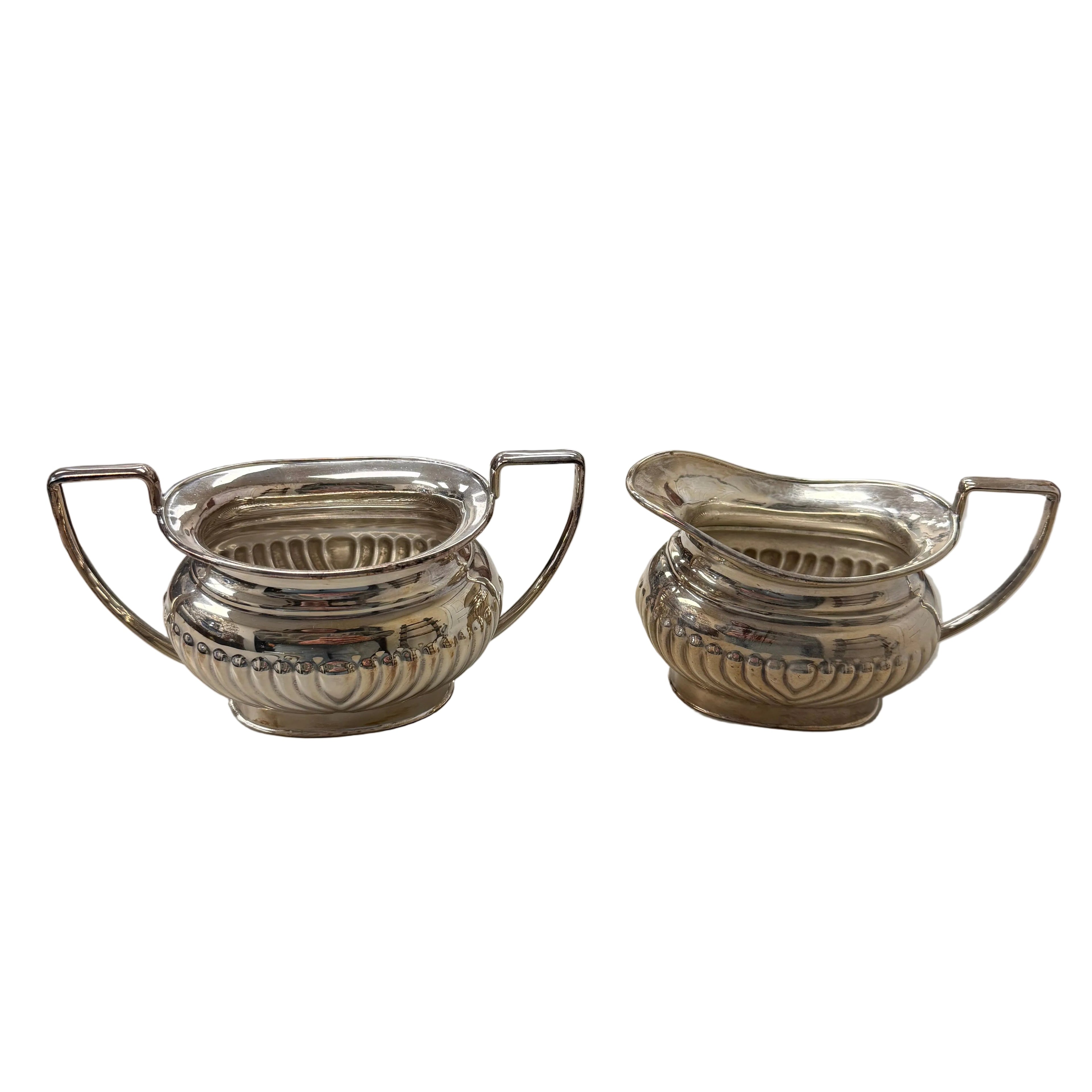 Vintage Primrose Plate Queen Anne Style Silver-Plated Creamer and Sugar Set
