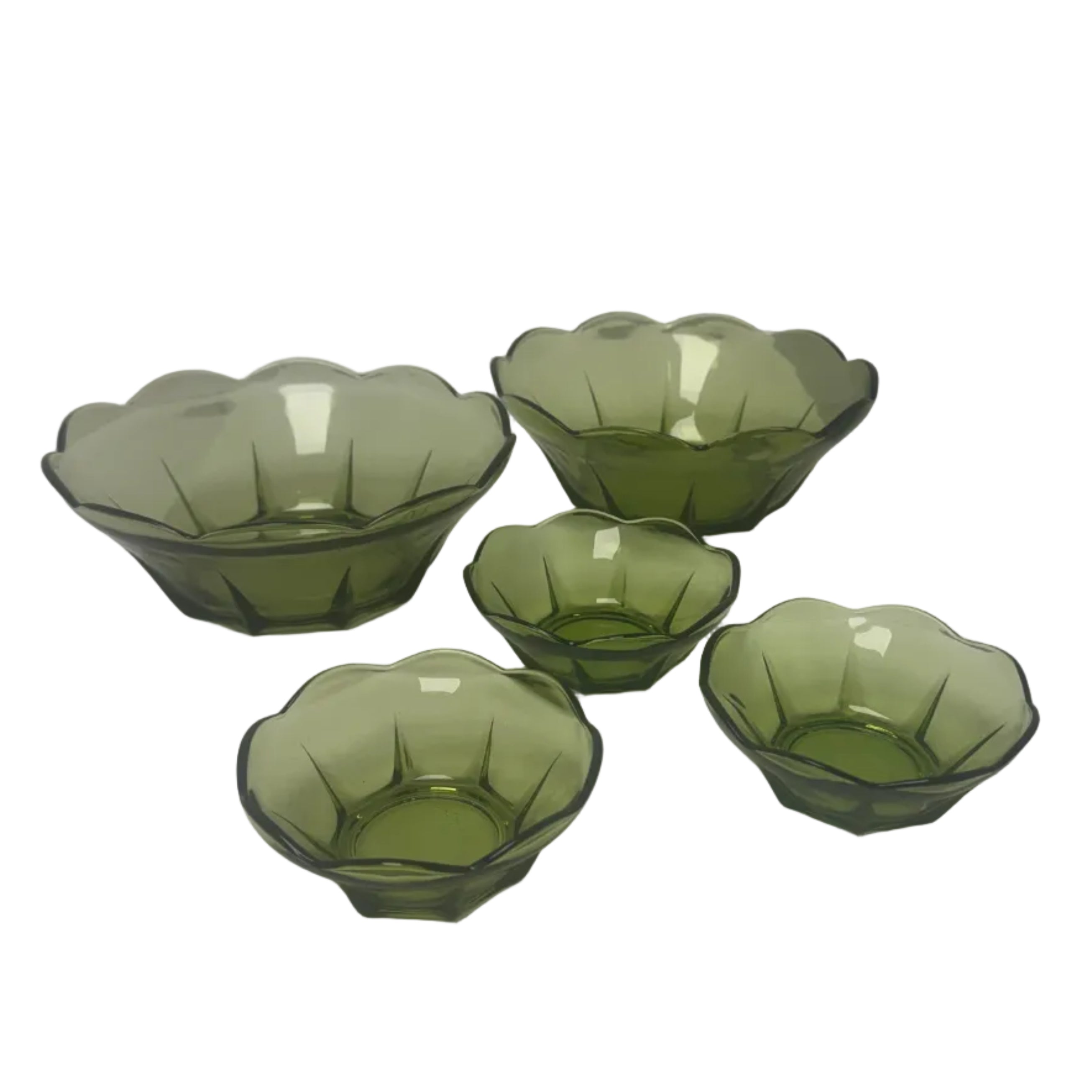 5-Piece Vintage Anchor Hocking "Swedish Modern" Chip and Dip Set