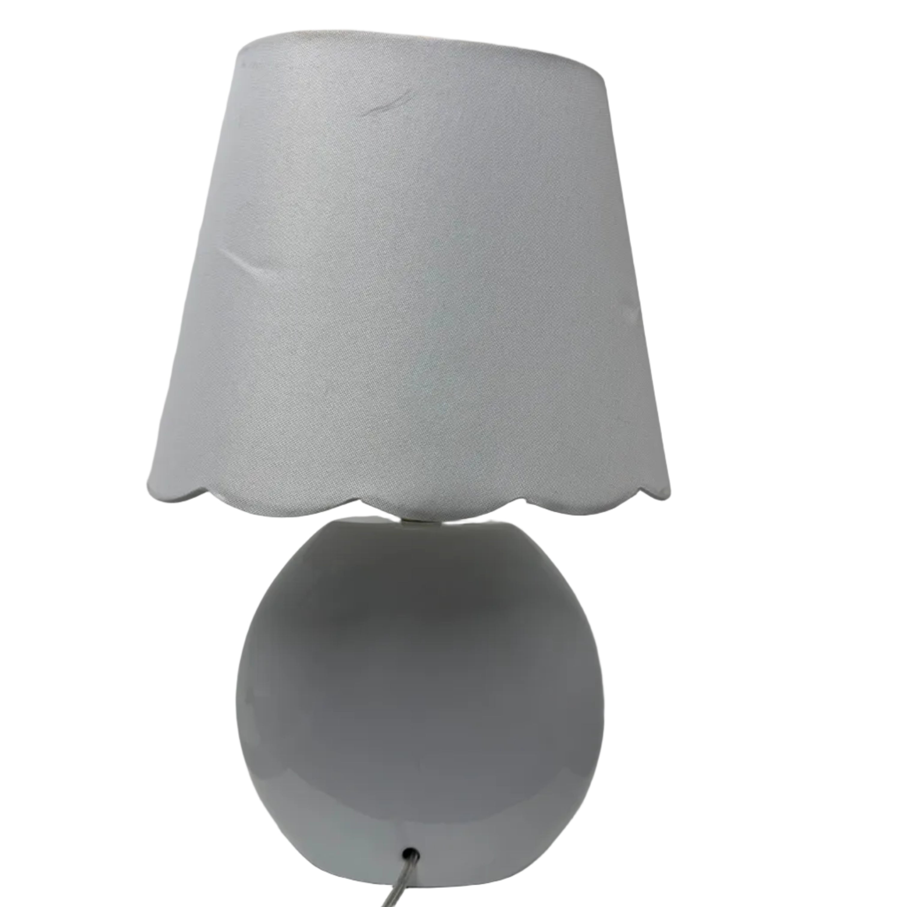 White Ceramic Table Lamp with Pink Flower