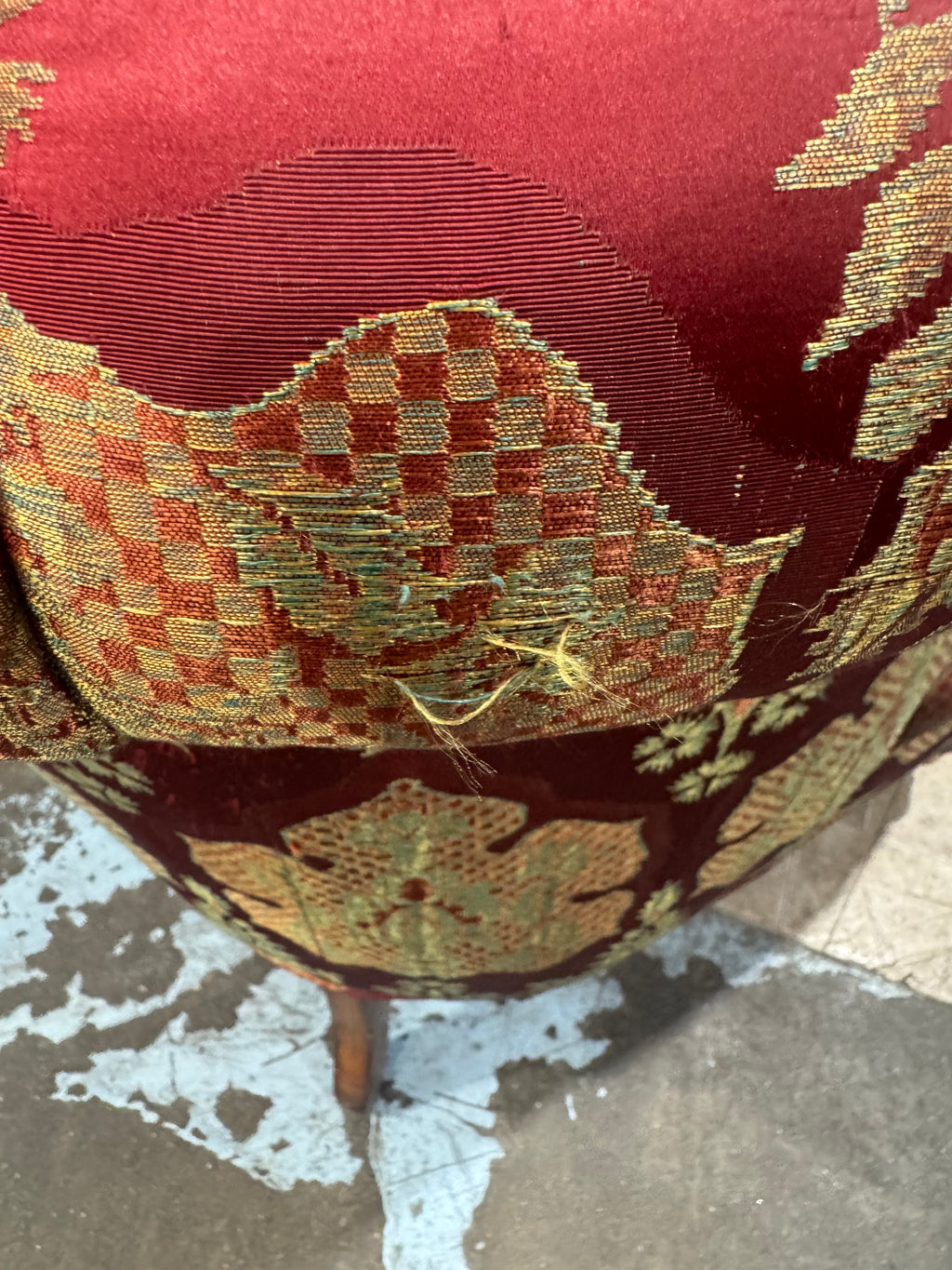 Vintage Victorian-Style Goose Down Channel-Back Chair