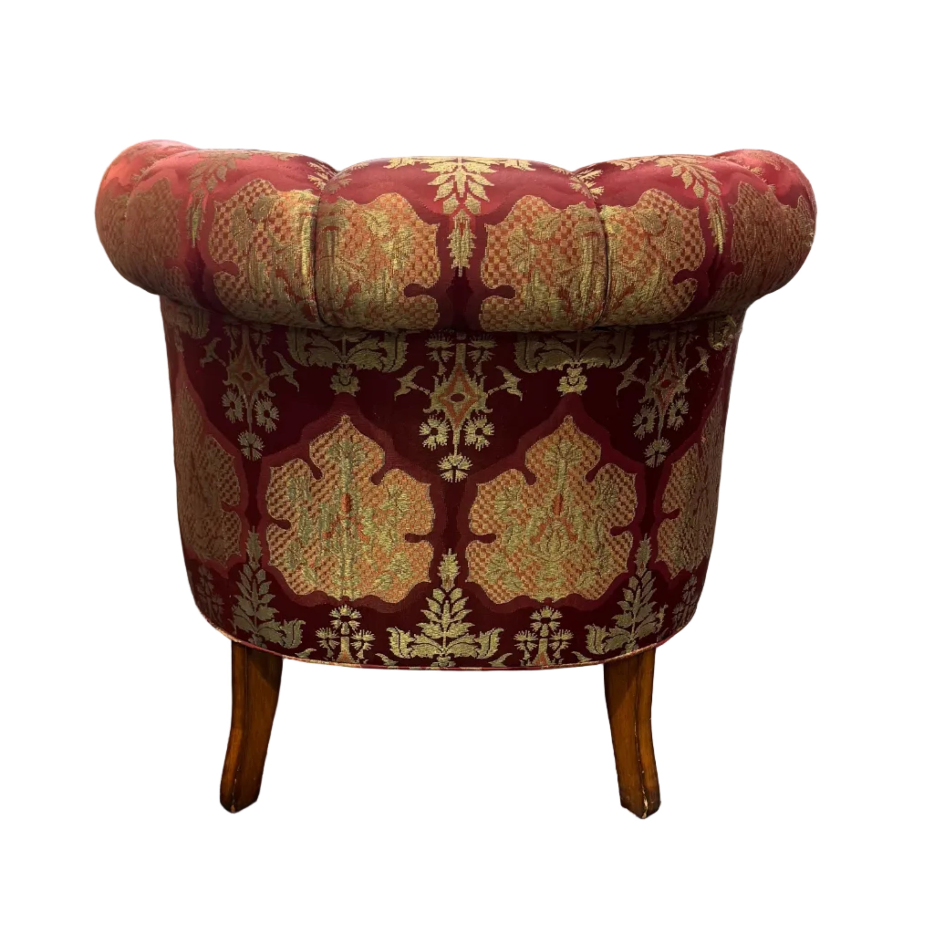 Vintage Victorian-Style Goose Down Channel-Back Chair