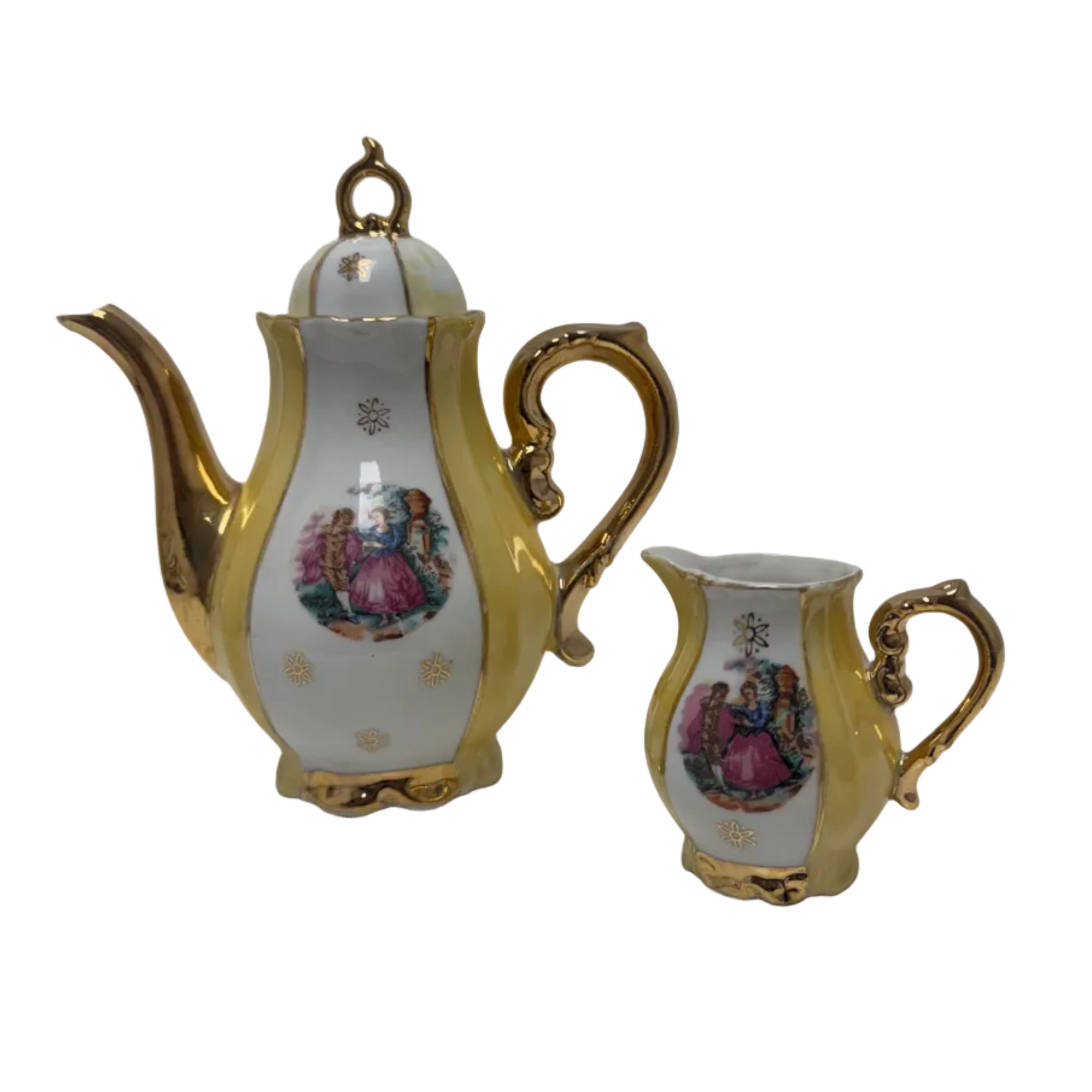 Vintage Japanese Lusterware Porcelain Demitasse Set
