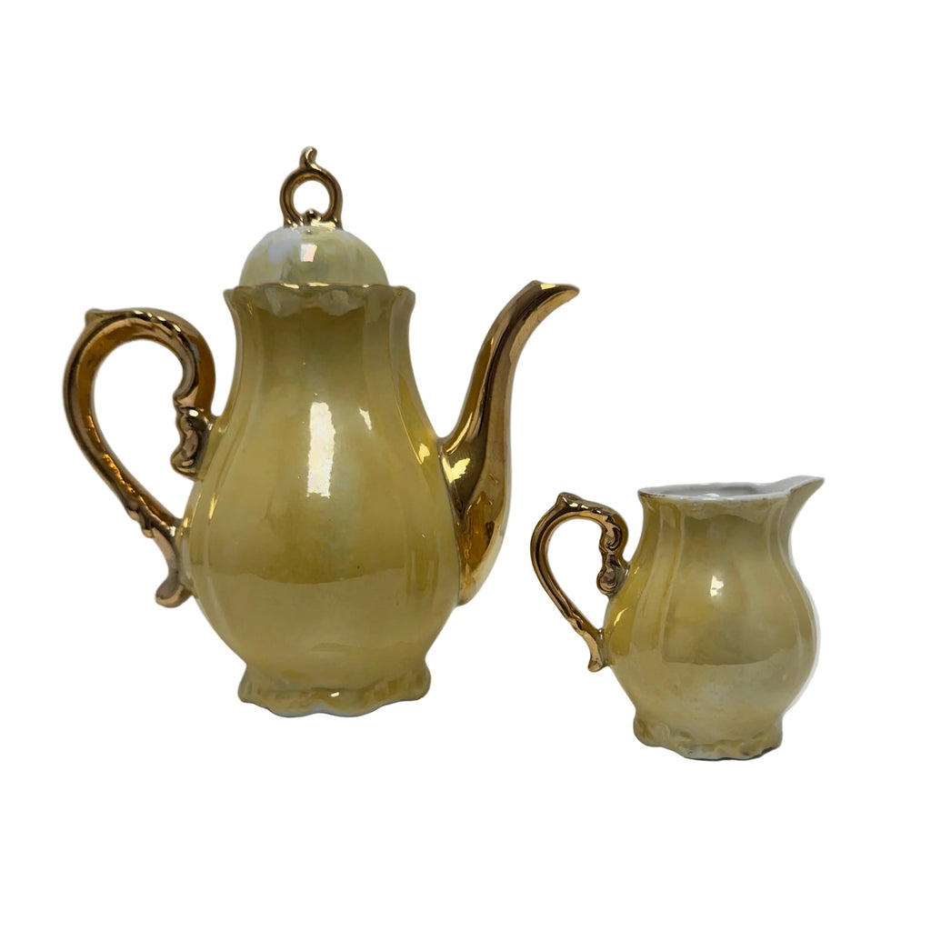 Vintage Japanese Lusterware Porcelain Demitasse Set
