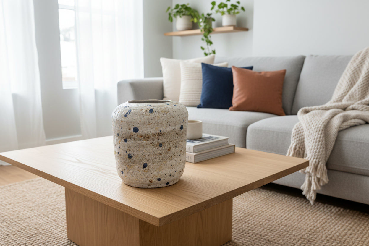 Crate & Barrel Myron Large Speckled Vase