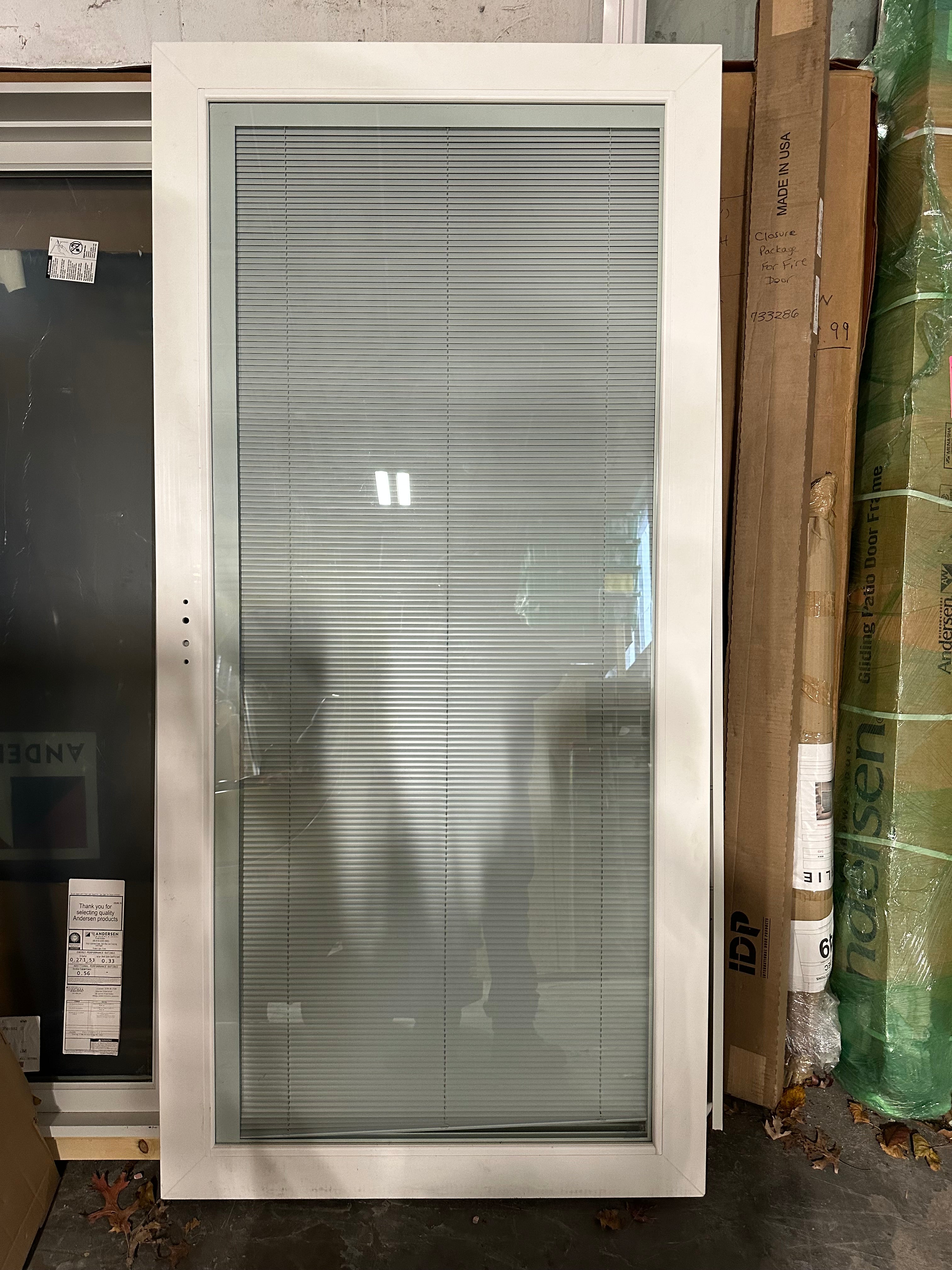 Sliding Glass Door Panels - Panel #3L – Fixed Left with Blinds