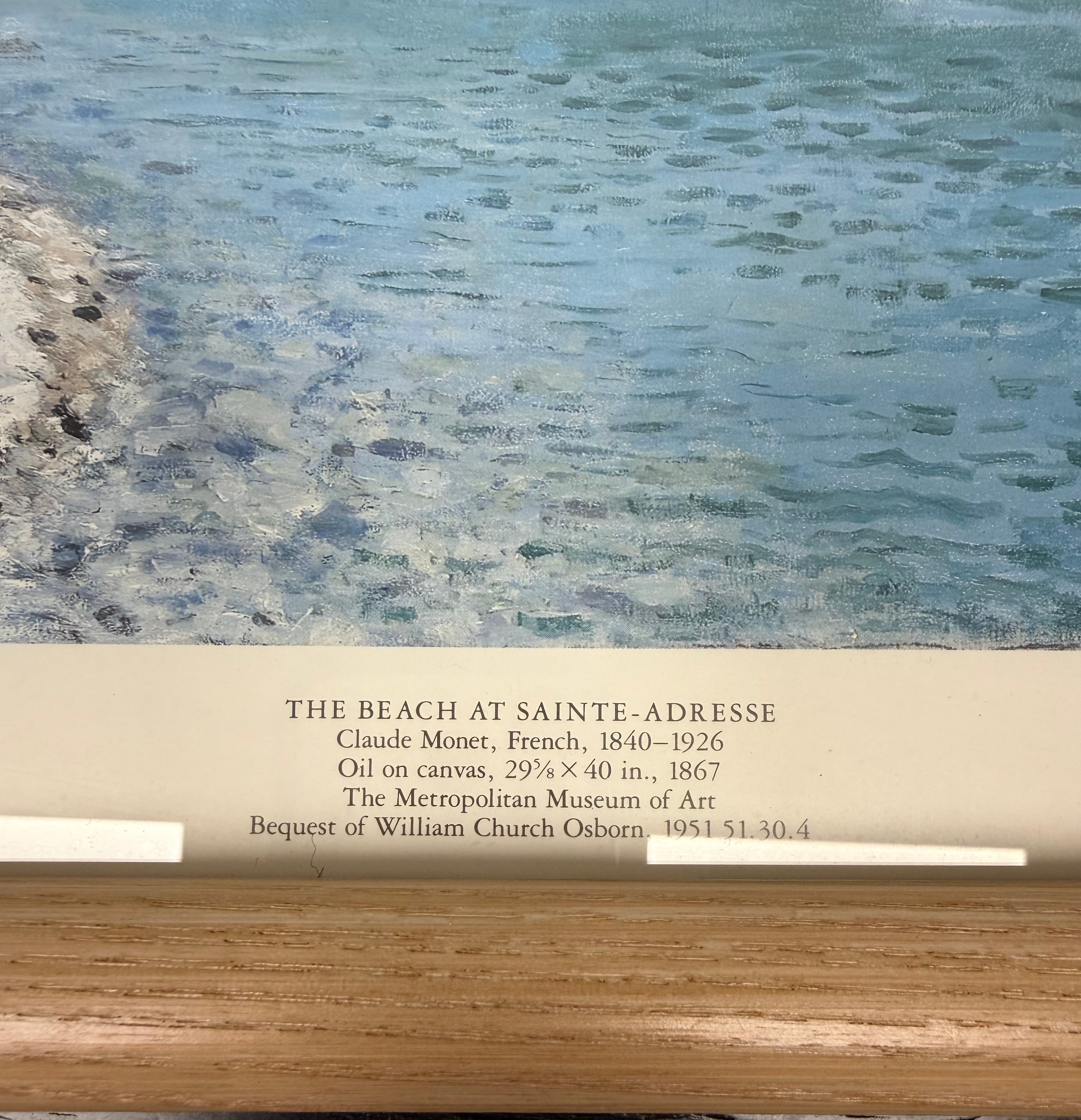 Framed Print of "The Beach at Sainte-Adresse" by Claude Monet