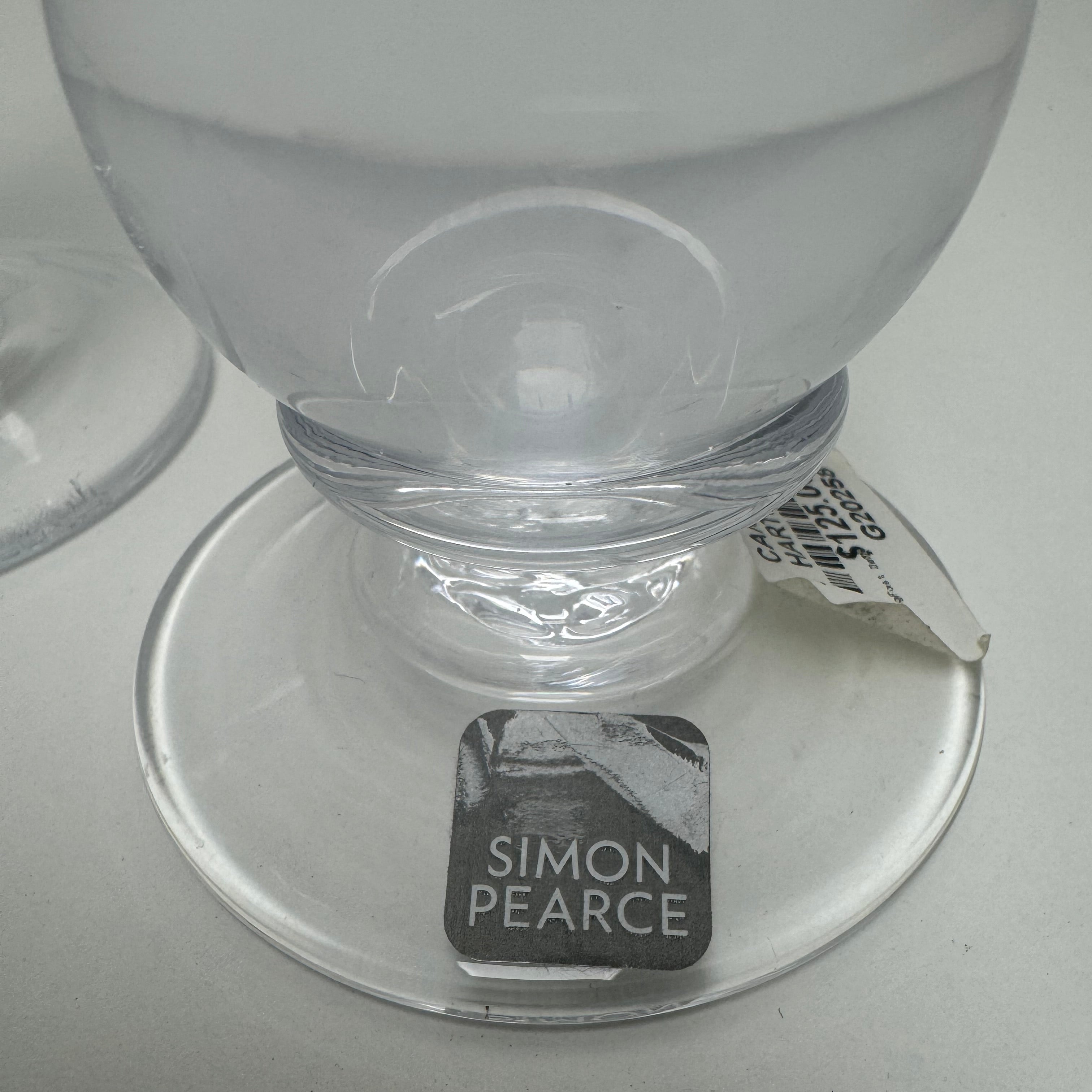 Set of 2 Simon Pearce Glass Candlestick Holders