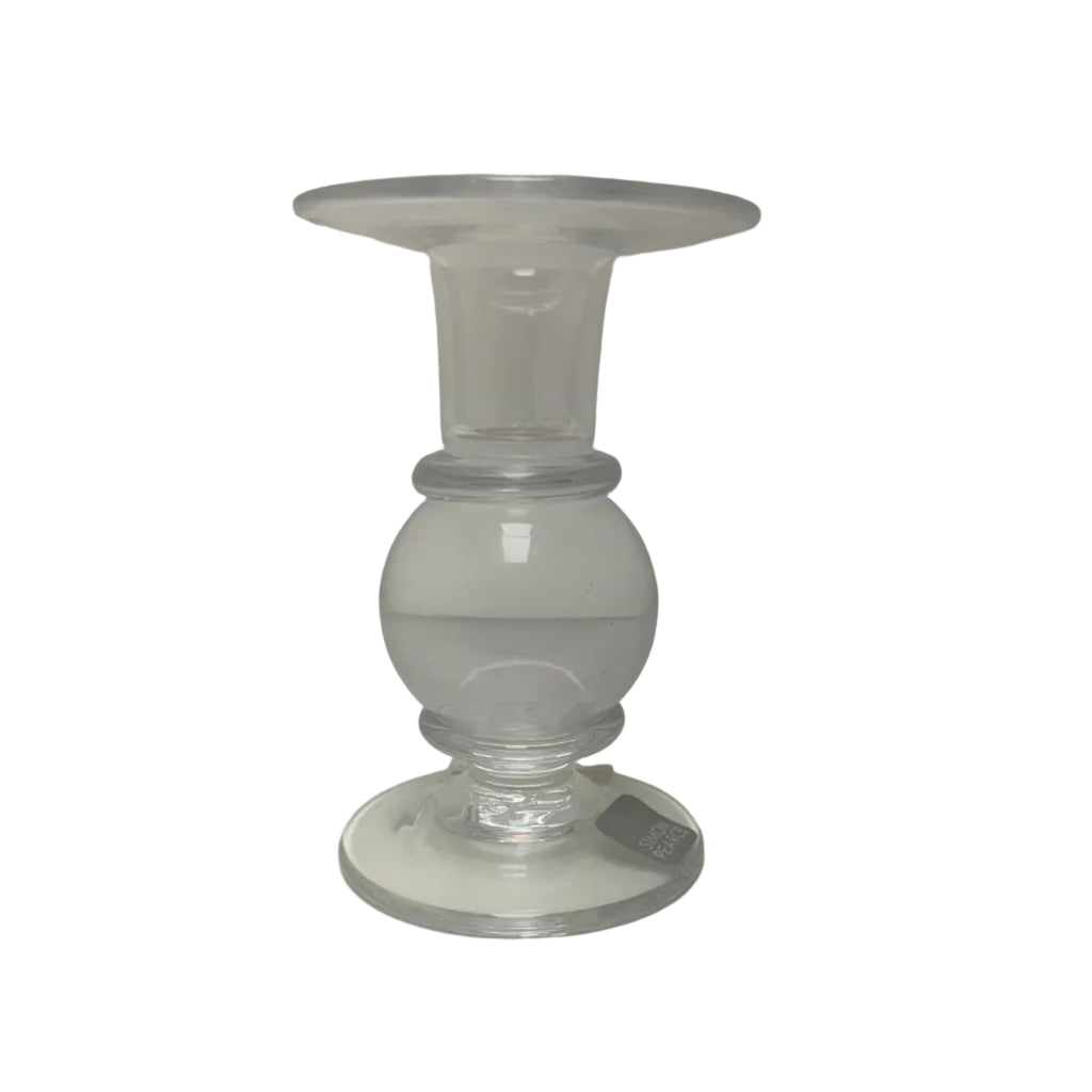Set of 2 Simon Pearce Glass Candlestick Holders