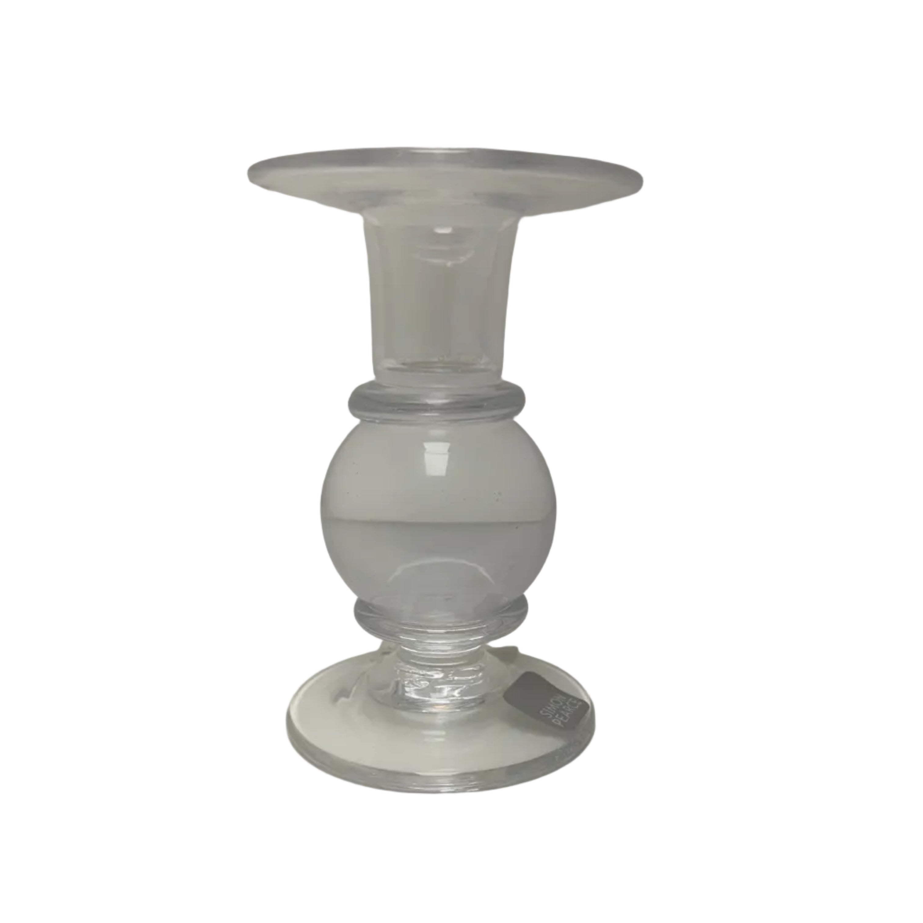 Set of 2 Simon Pearce Glass Candlestick Holders
