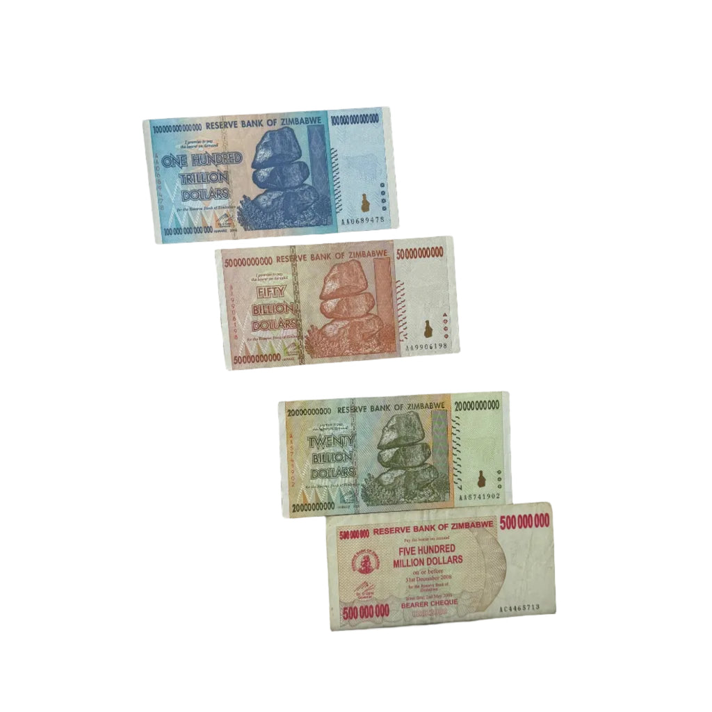 Collection of Hyperinflation Banknotes from Zimbabwe