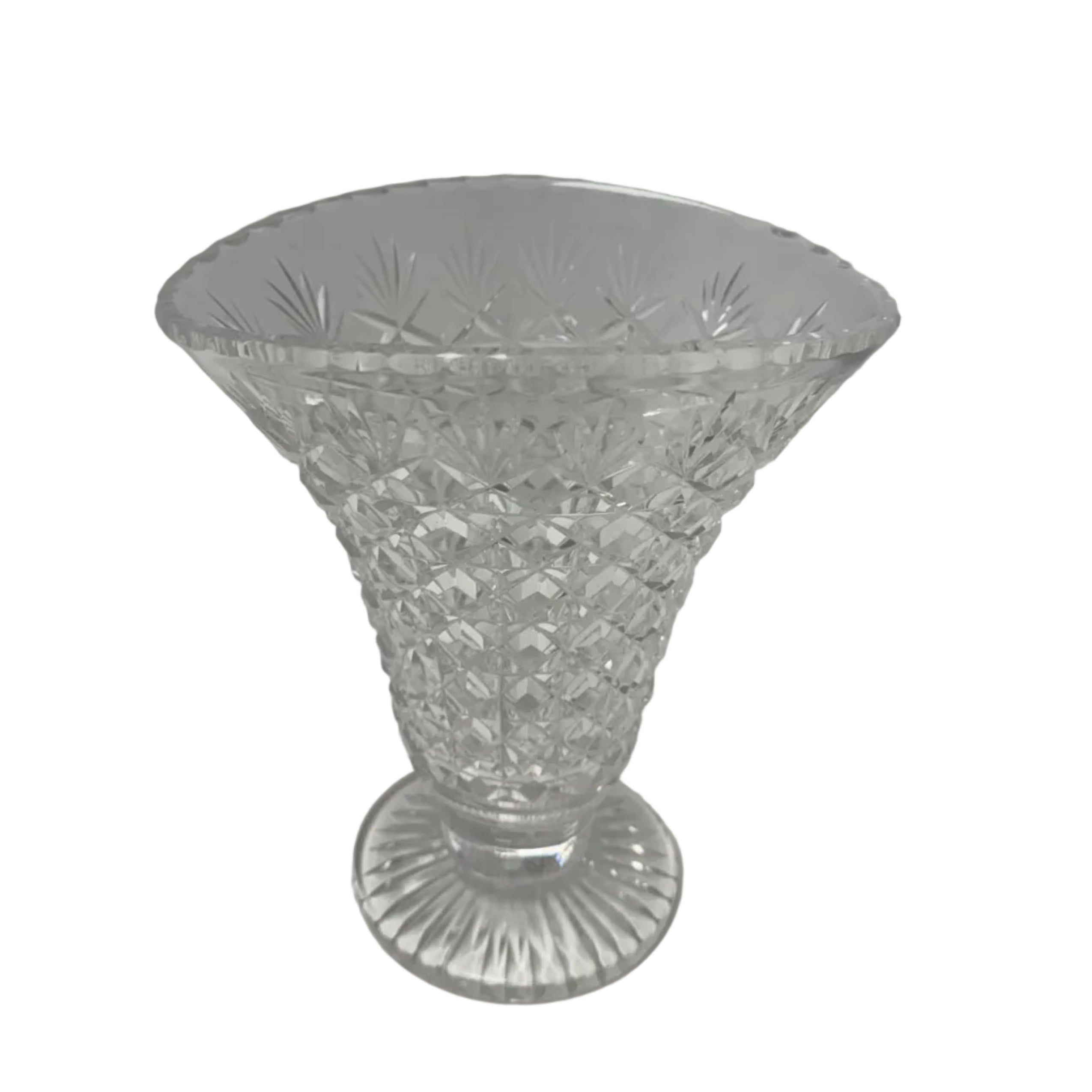 Vintage Indian Glass Trumpet Vase