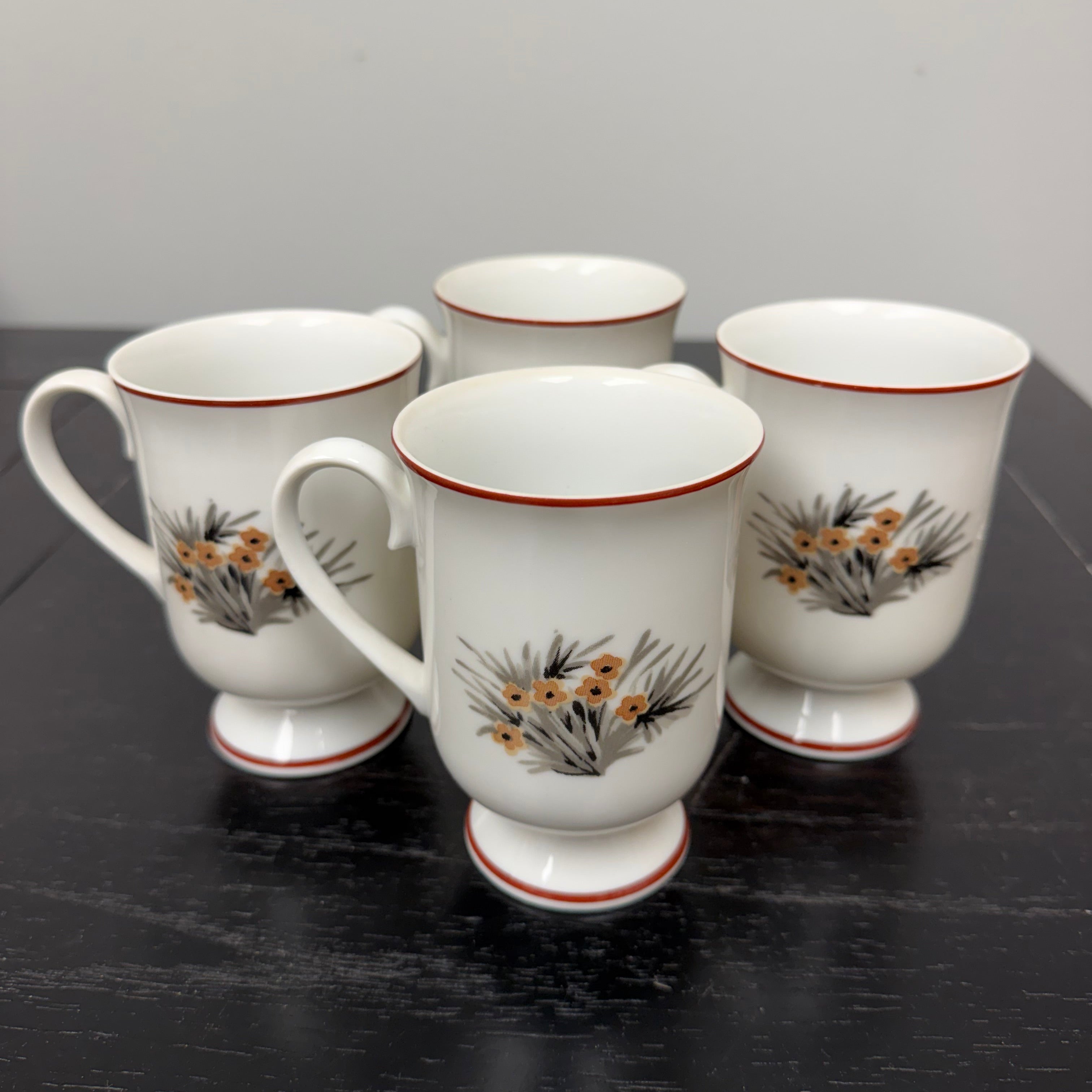 Vintage Mountain Wood Royal Domino Irish Coffee/Dessert Set