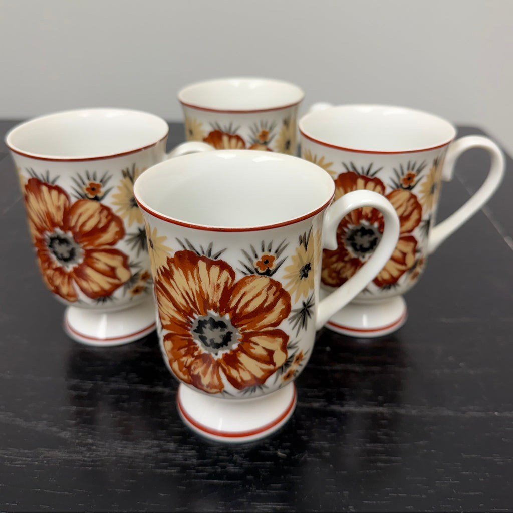 Vintage Mountain Wood Royal Domino Irish Coffee/Dessert Set