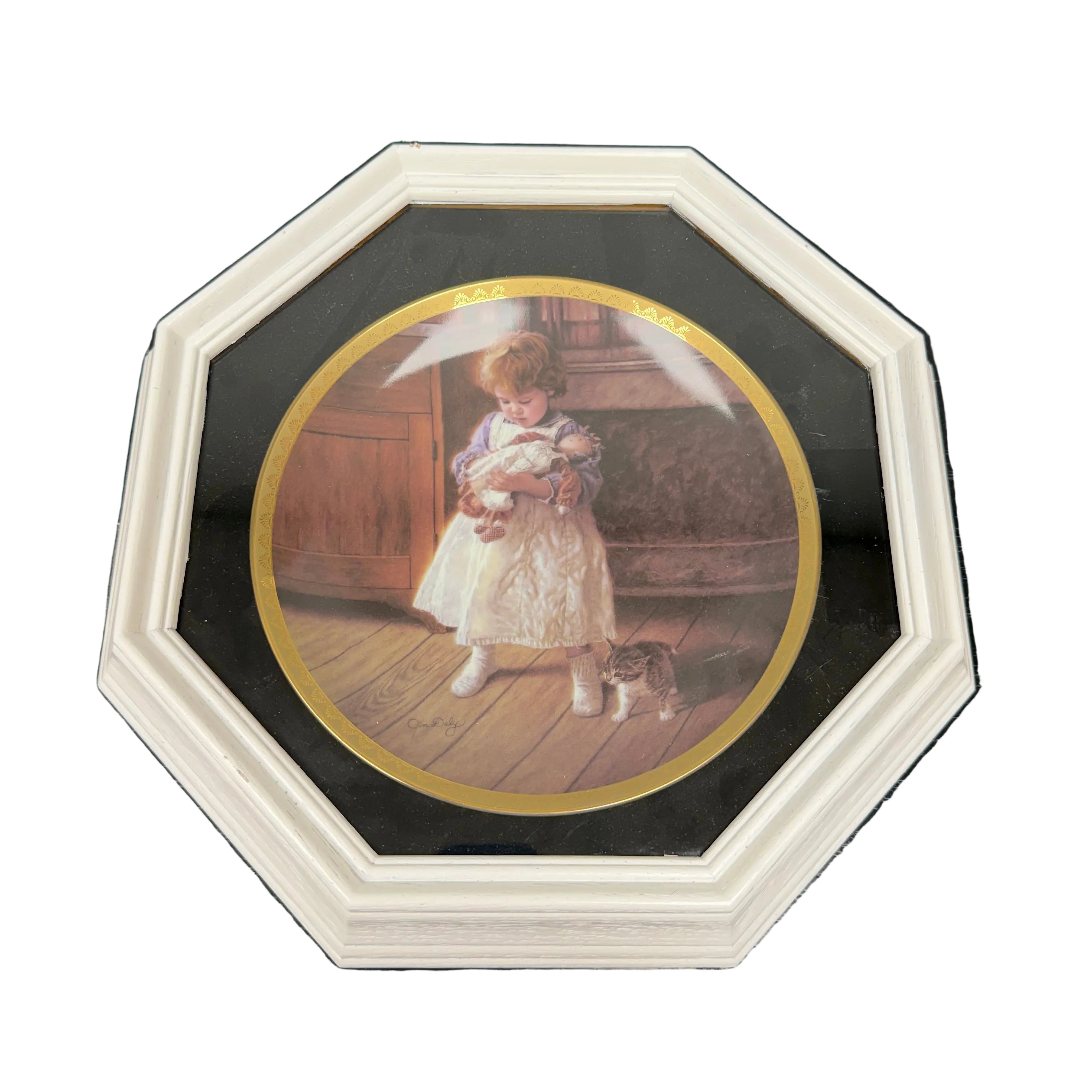 Framed Vintage Limited Edition Plate "Playmates" by Jim Daly