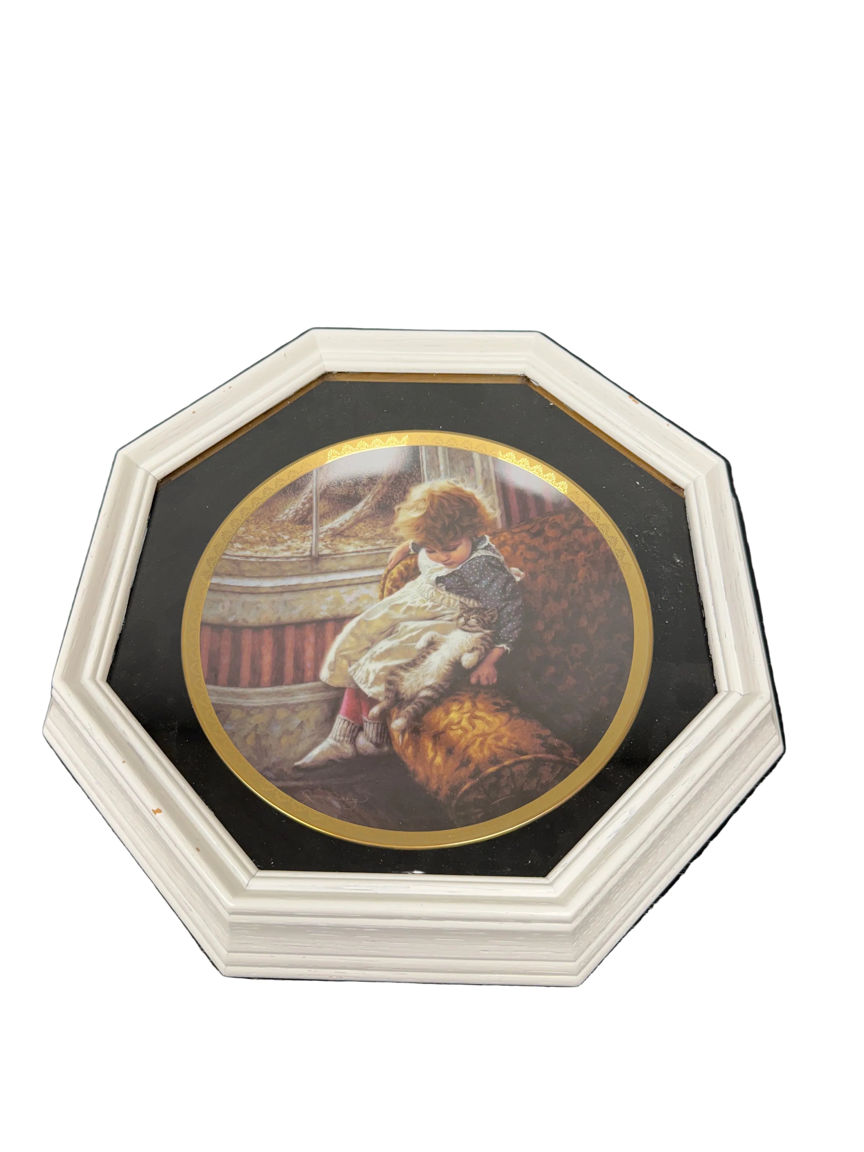 Framed Vintage Limited Edition Plate "Contentment" by Jim Daly