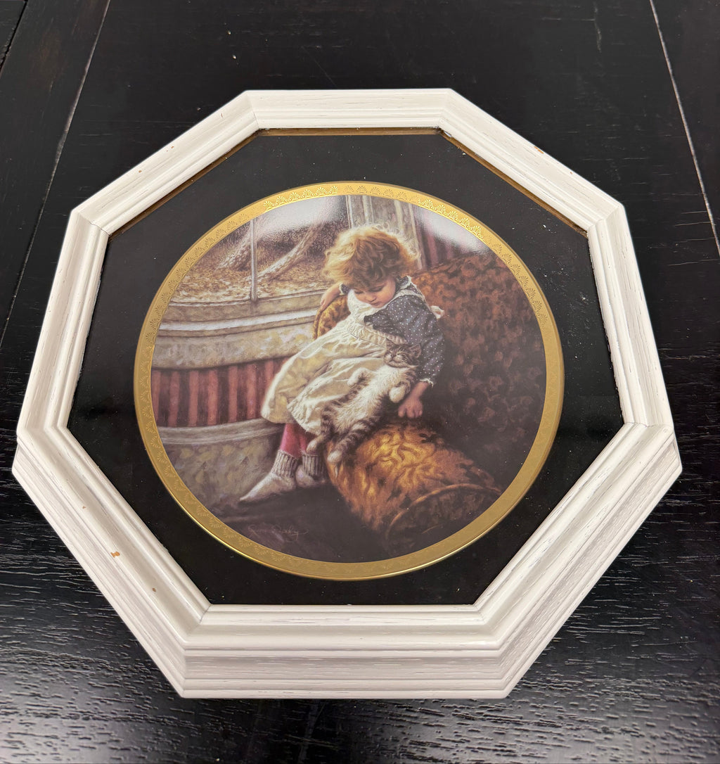Framed Vintage Limited Edition Plate "Contentment" by Jim Daly