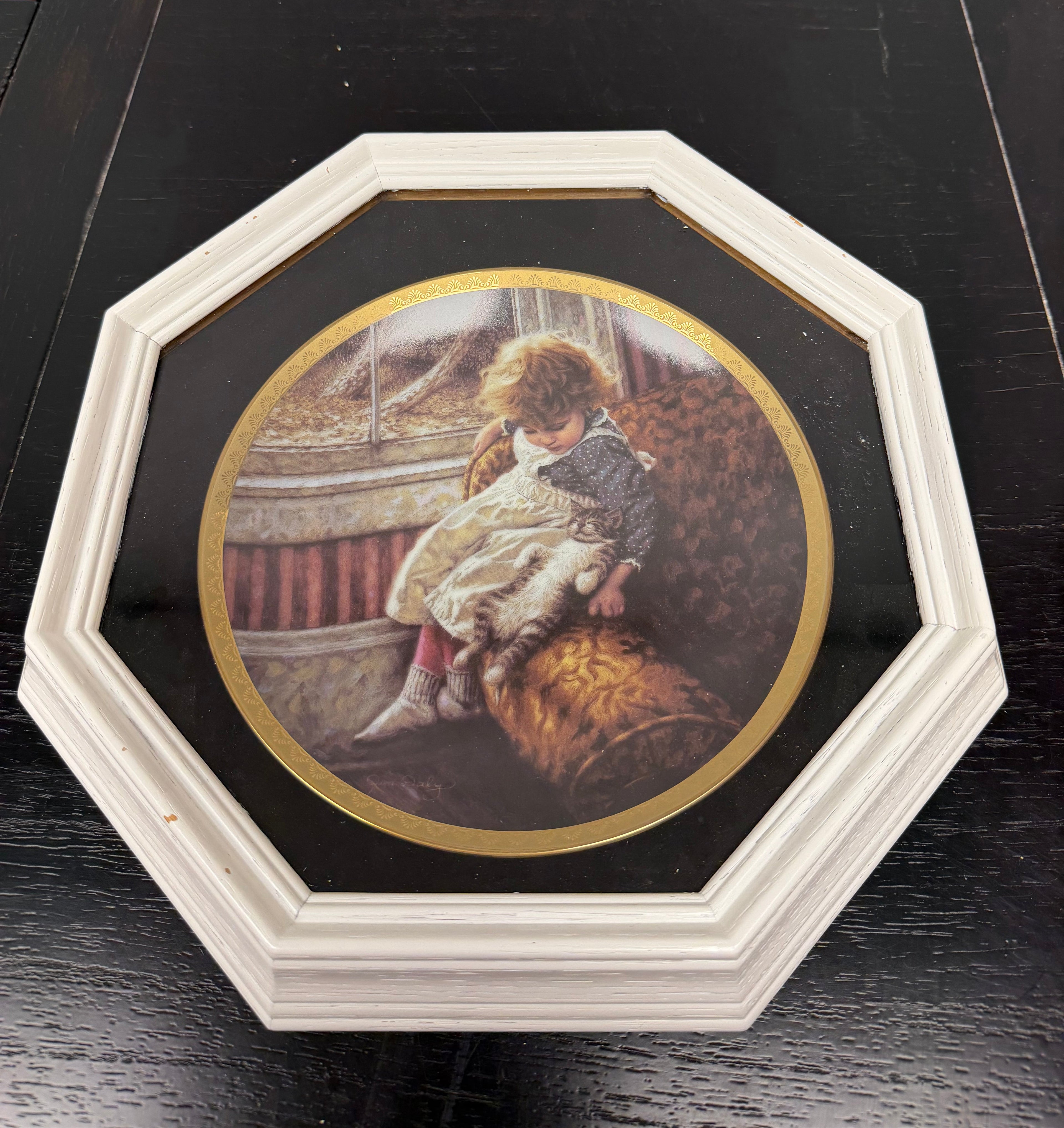 Framed Vintage Limited Edition Plate "Contentment" by Jim Daly