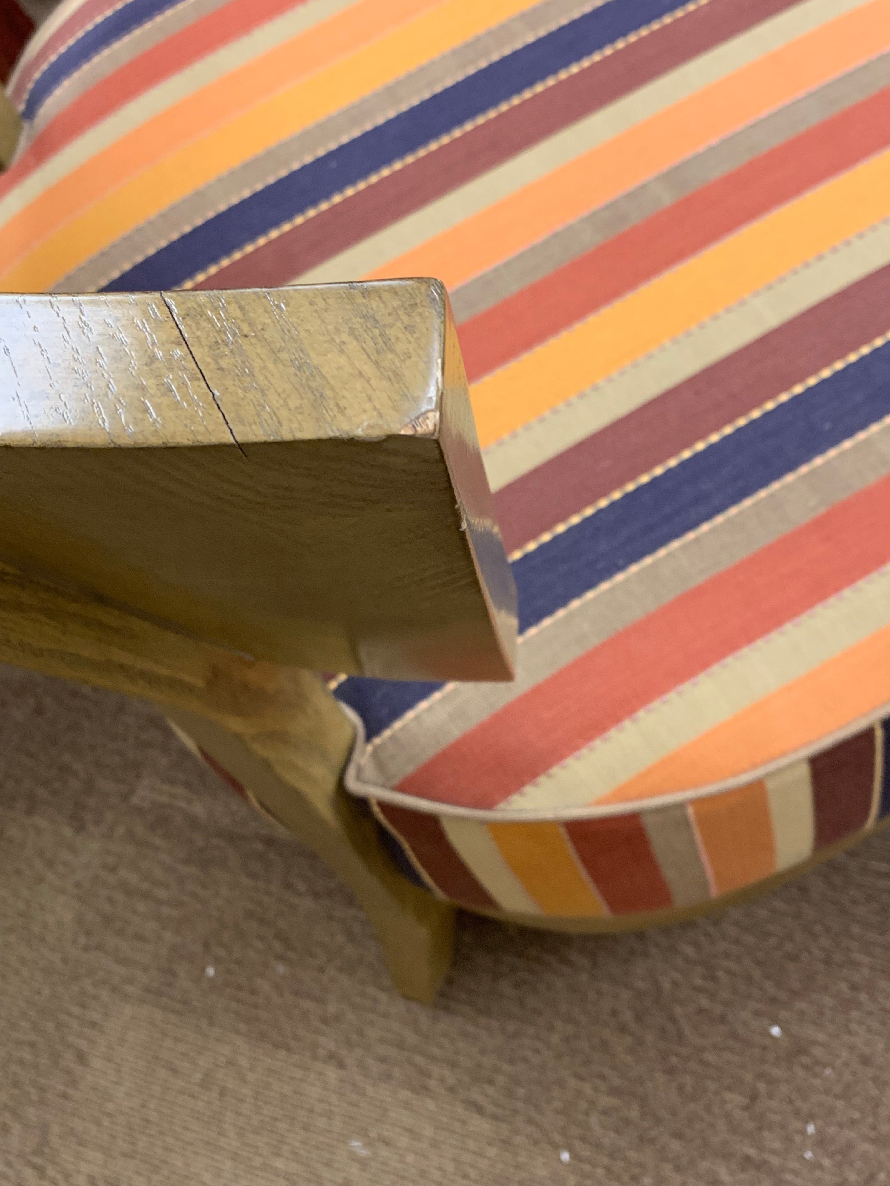 Wood-Framed Low Seat Chairs by A. Rudin