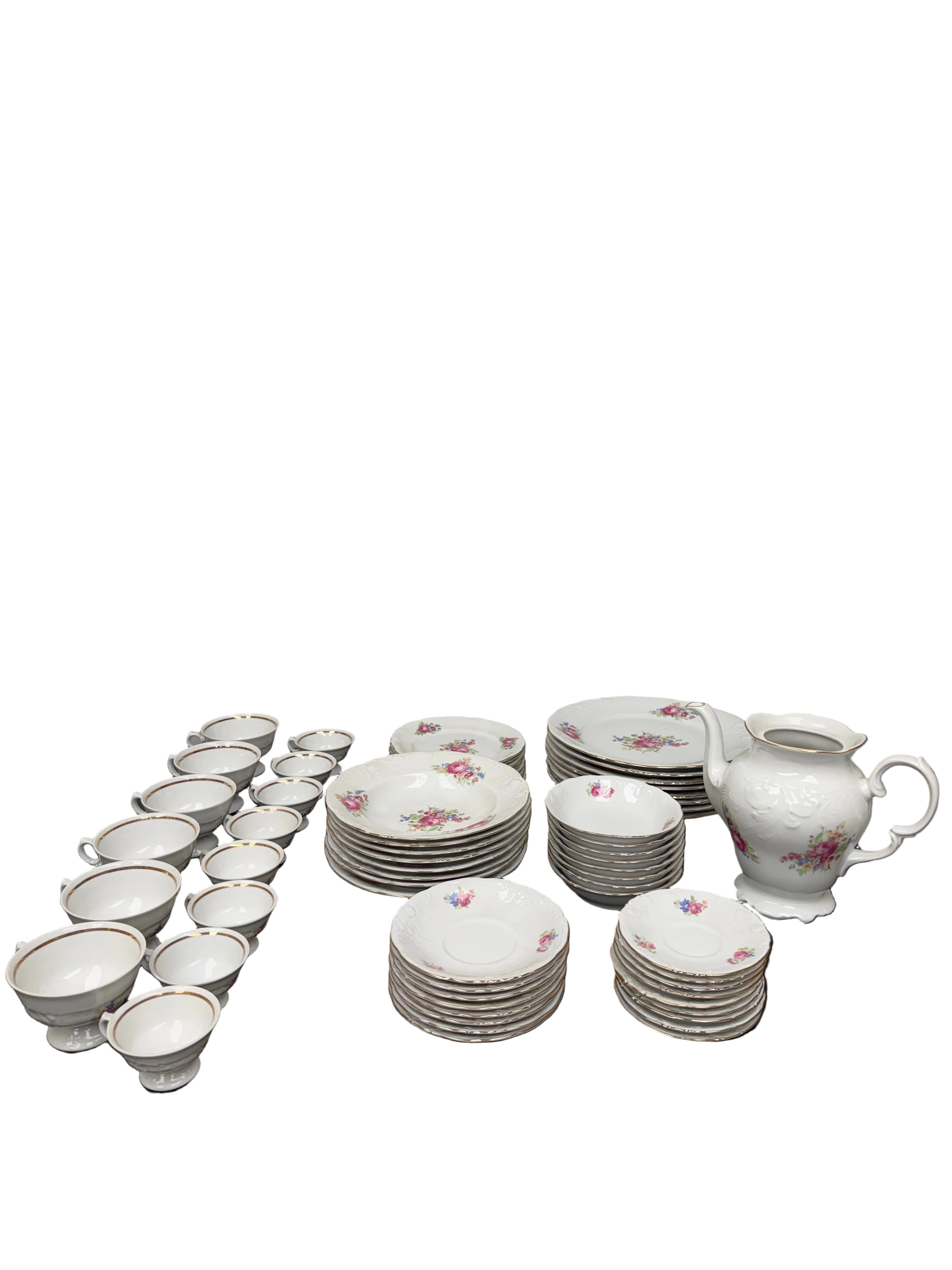 Wawel WAV11 Poland 64 Piece Floral Fine China Set