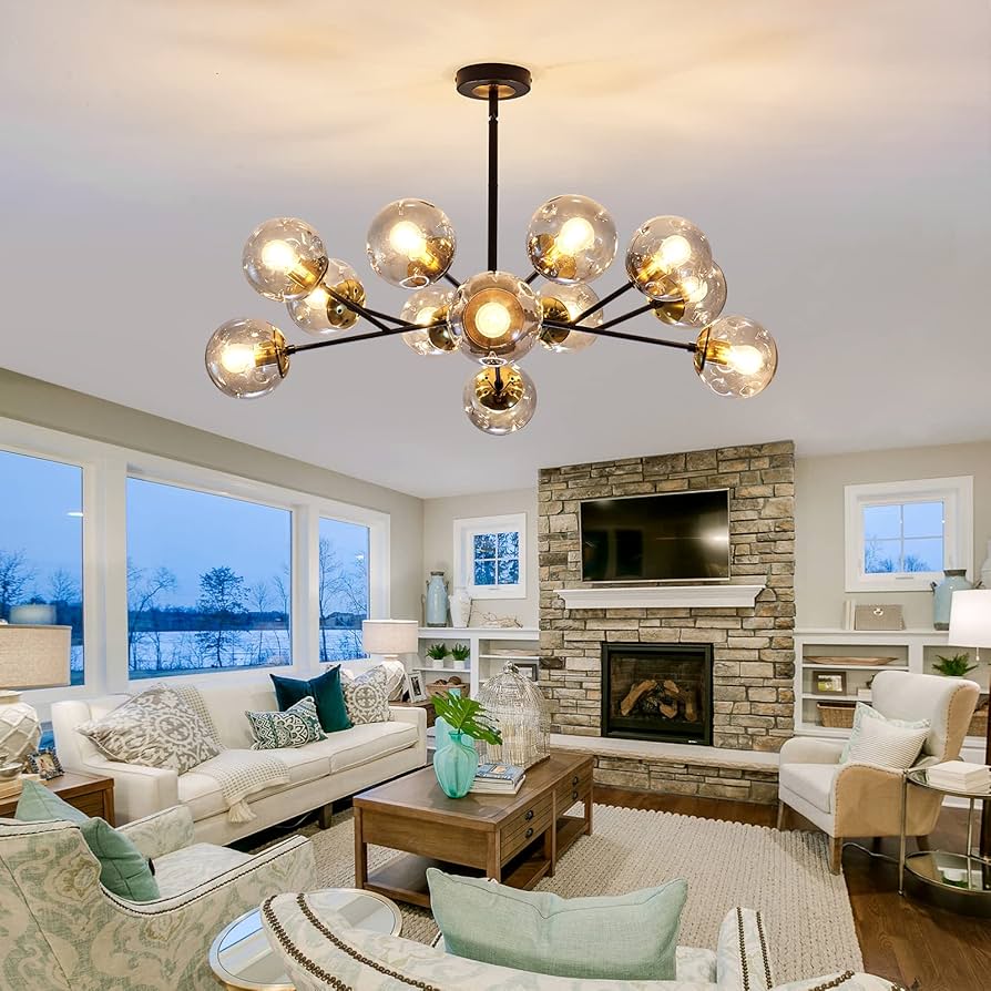 12-Light Glass Chandelier