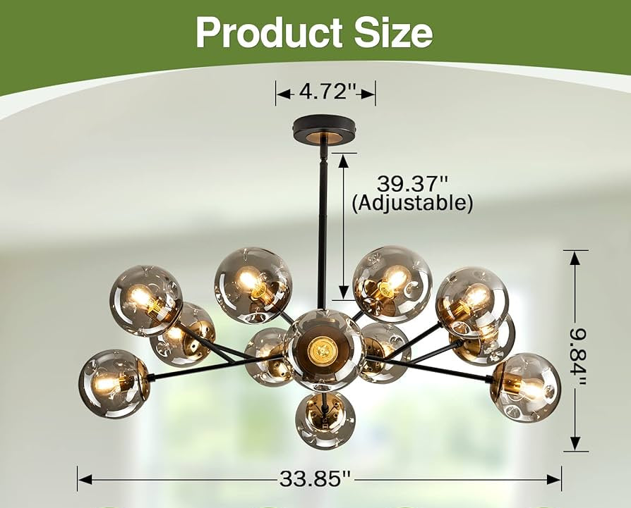 12-Light Glass Chandelier