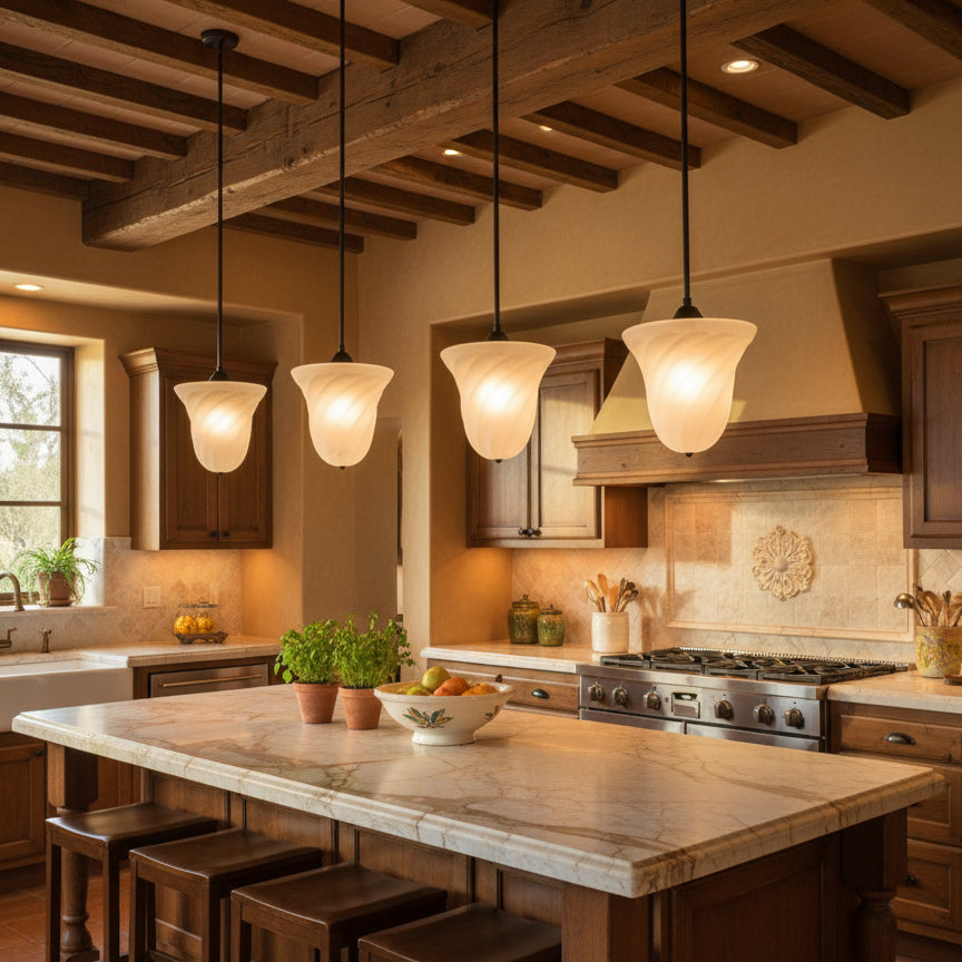 Pendant Lights with Frosted Glass Shades