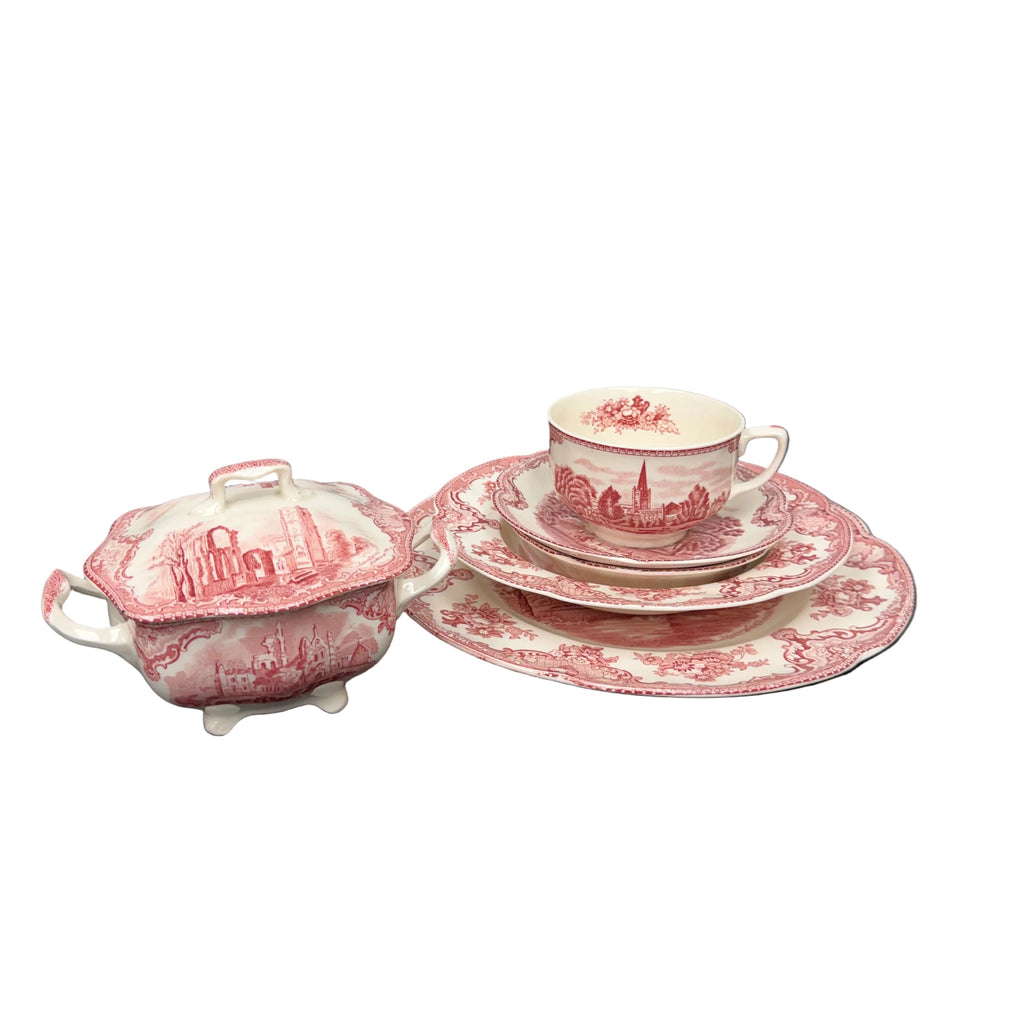 Vintage Johnson Bros England "Old Britain Castles" 6 Piece Dinnerware Set