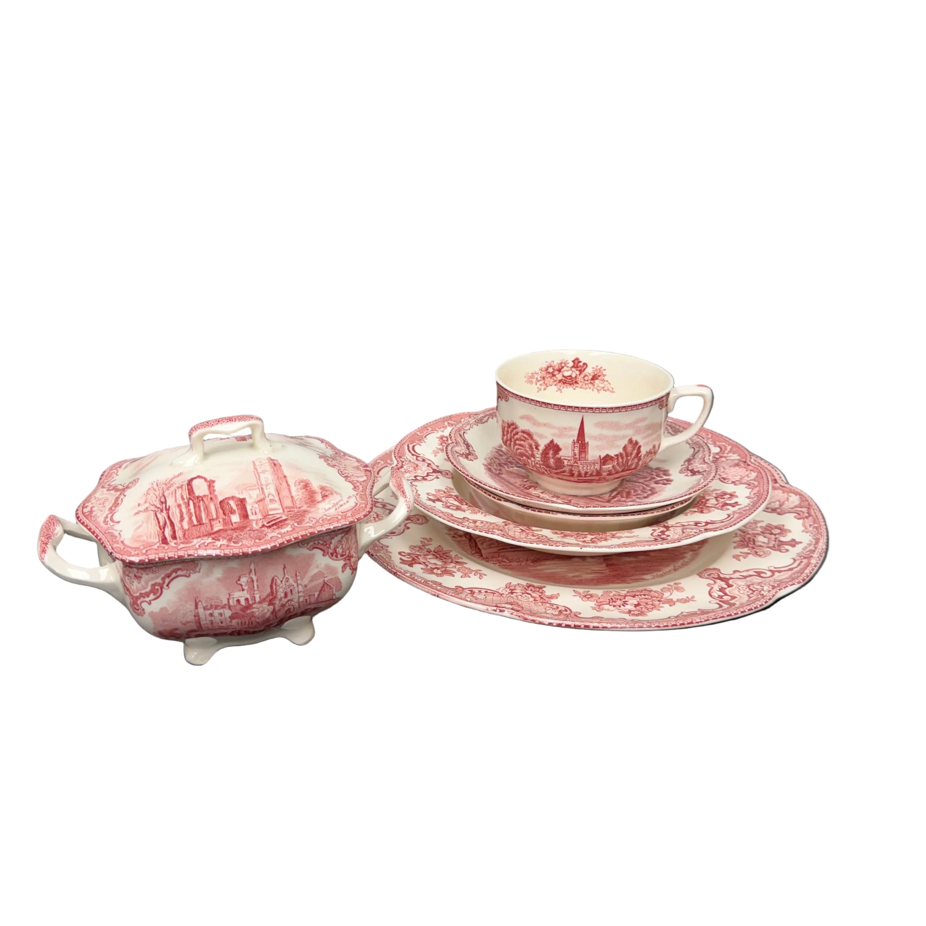 Vintage Johnson Bros England "Old Britain Castles" 6 Piece Dinnerware Set