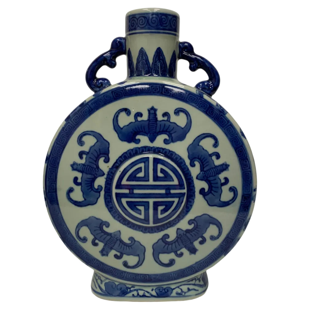 Large Porcelain Chinese Moon Flask
