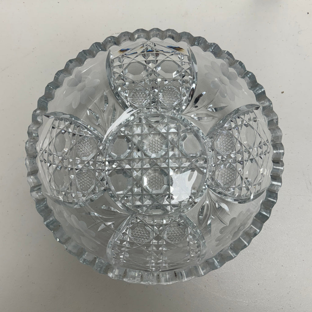 Vintage American Brilliant Period-Style Crystal Bowl